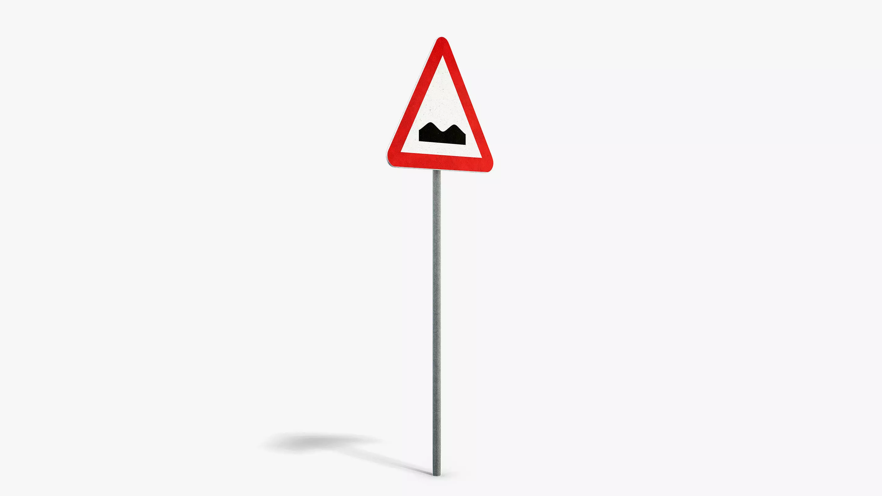 Uneven Road Sign Low-poly 3D model_1