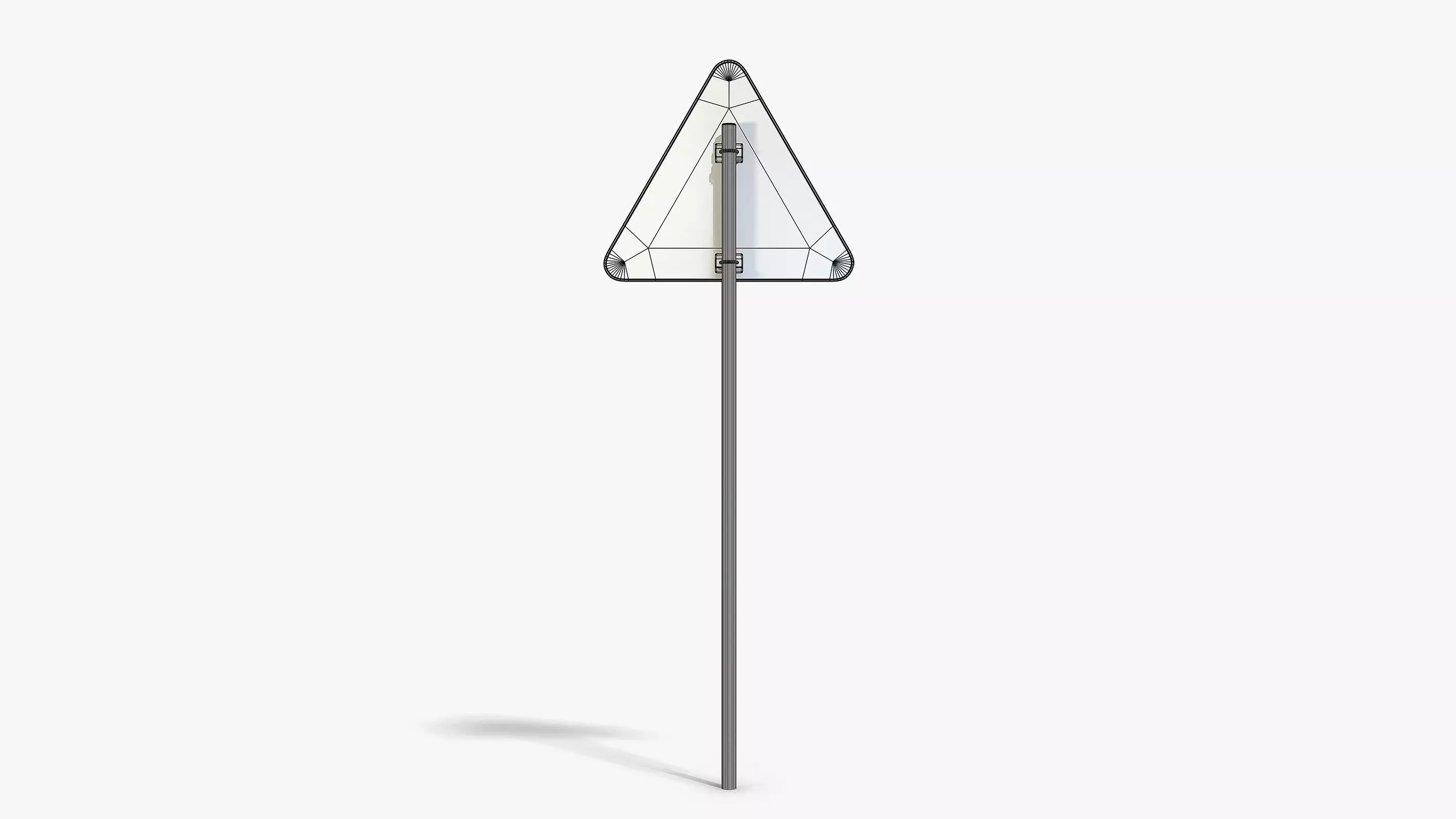 Uneven Road Sign Low-poly 3D model_9