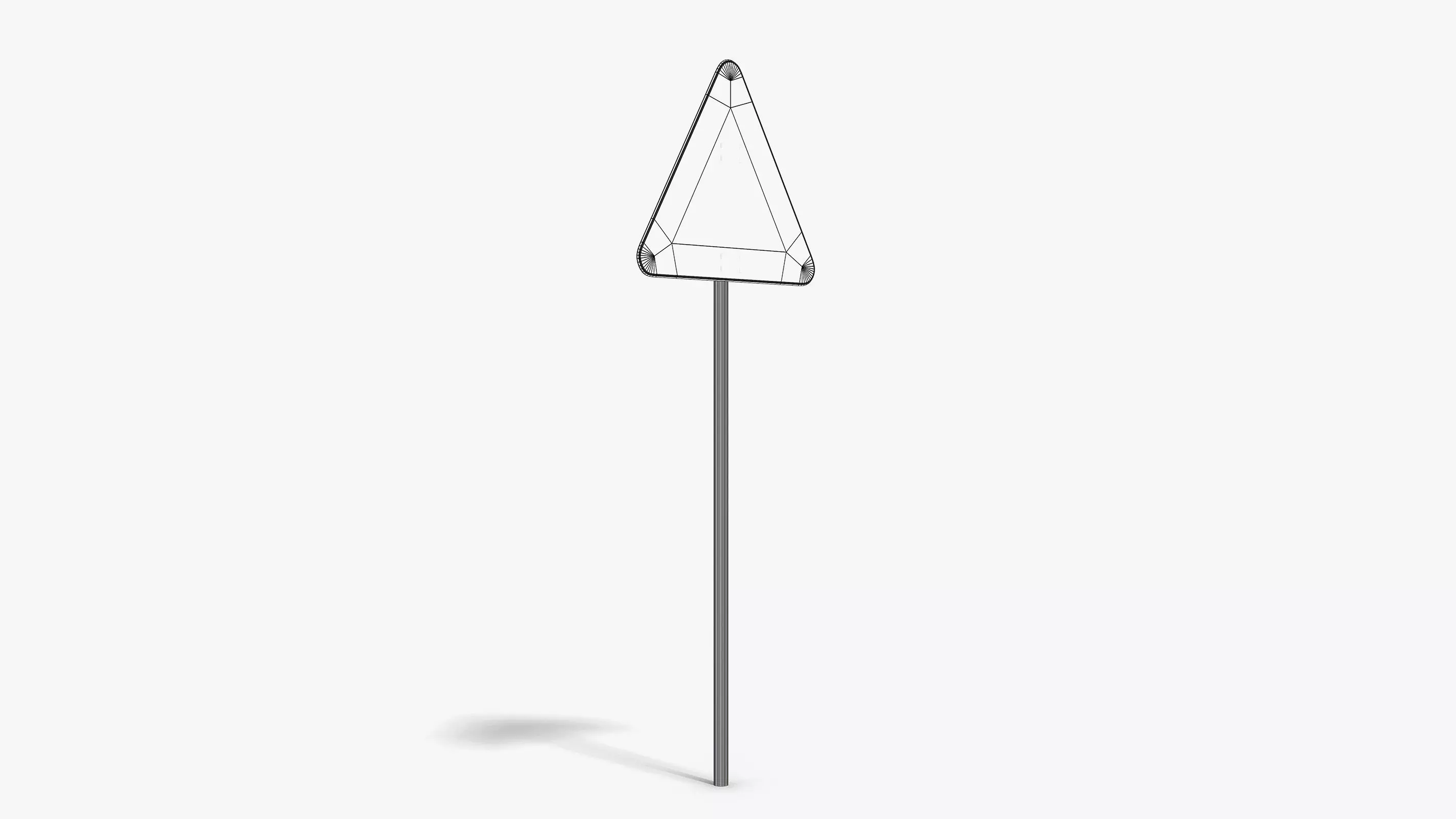Uneven Road Sign Low-poly 3D model_7