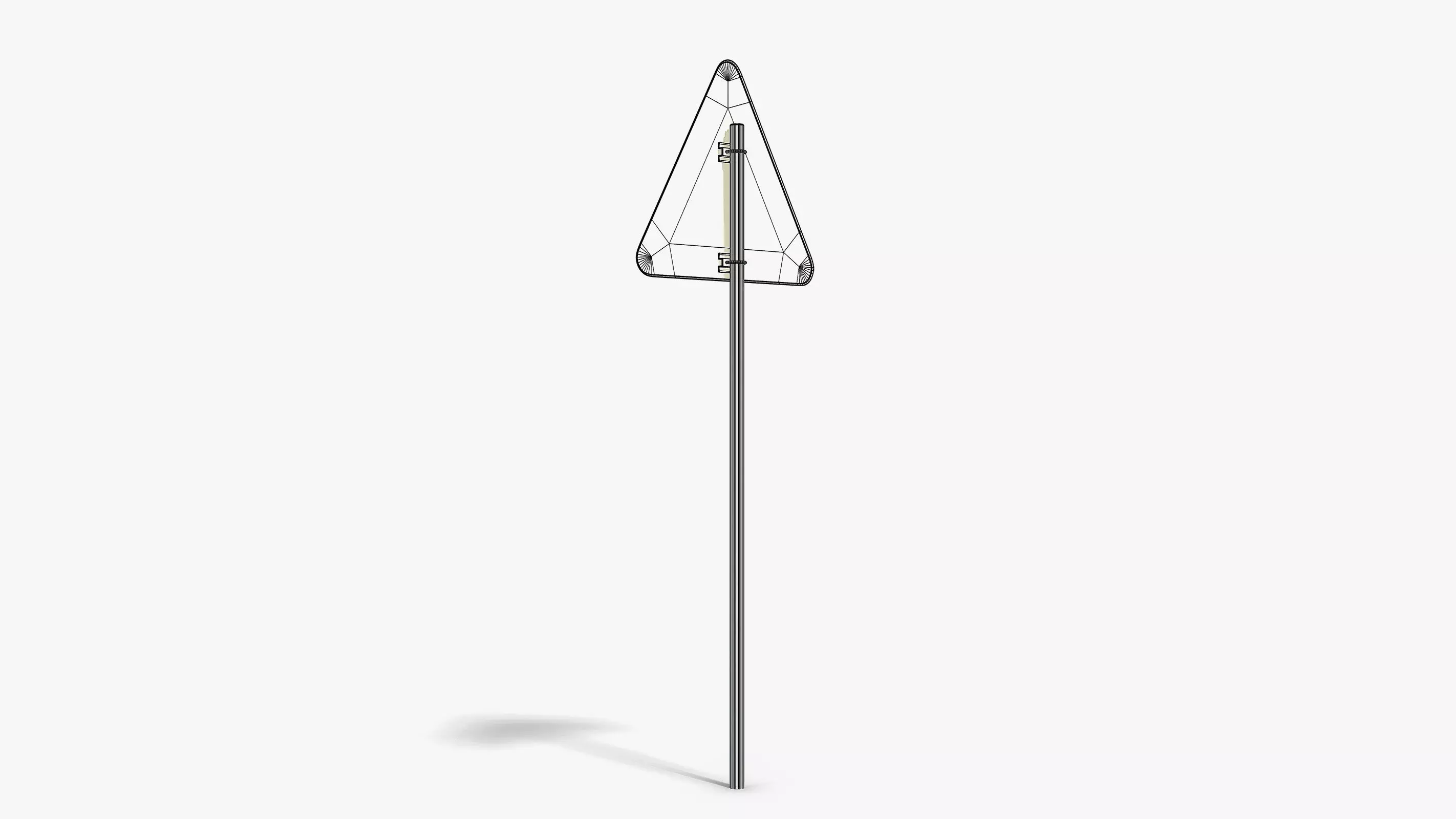 Uneven Road Sign Low-poly 3D model_10