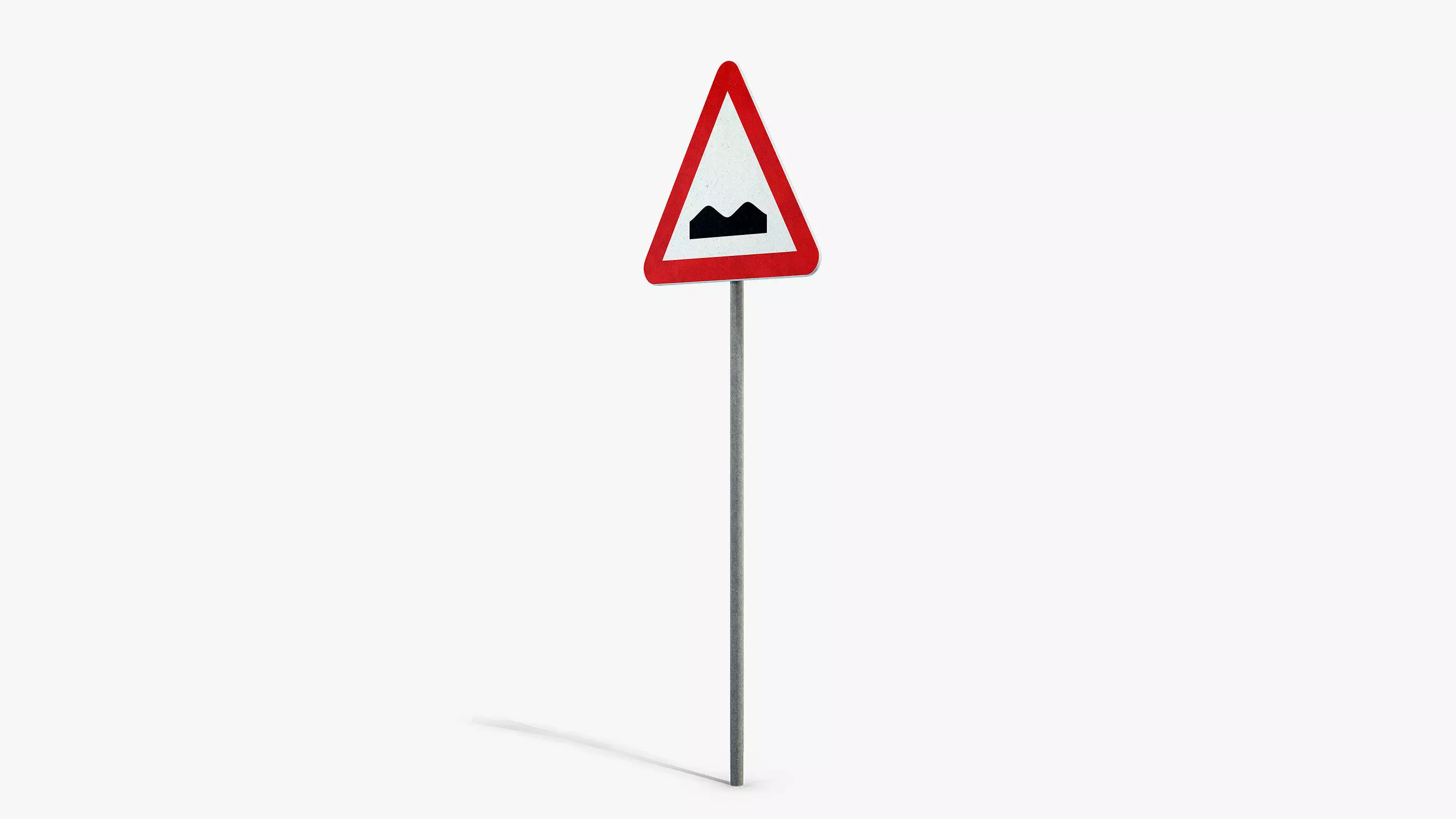 Uneven Road Sign Low-poly 3D model_5