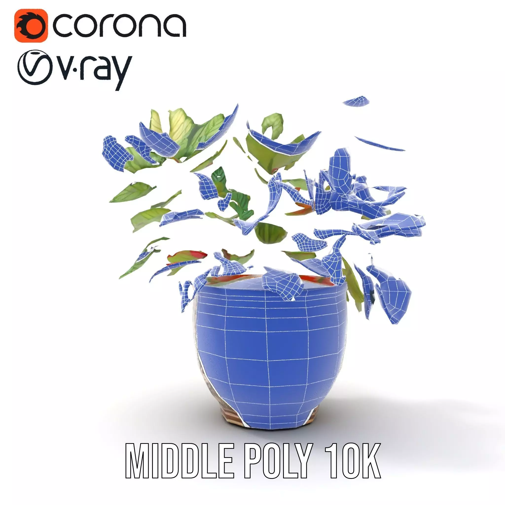 Ornate Leafy Plant model pack Low-poly 3D model_25