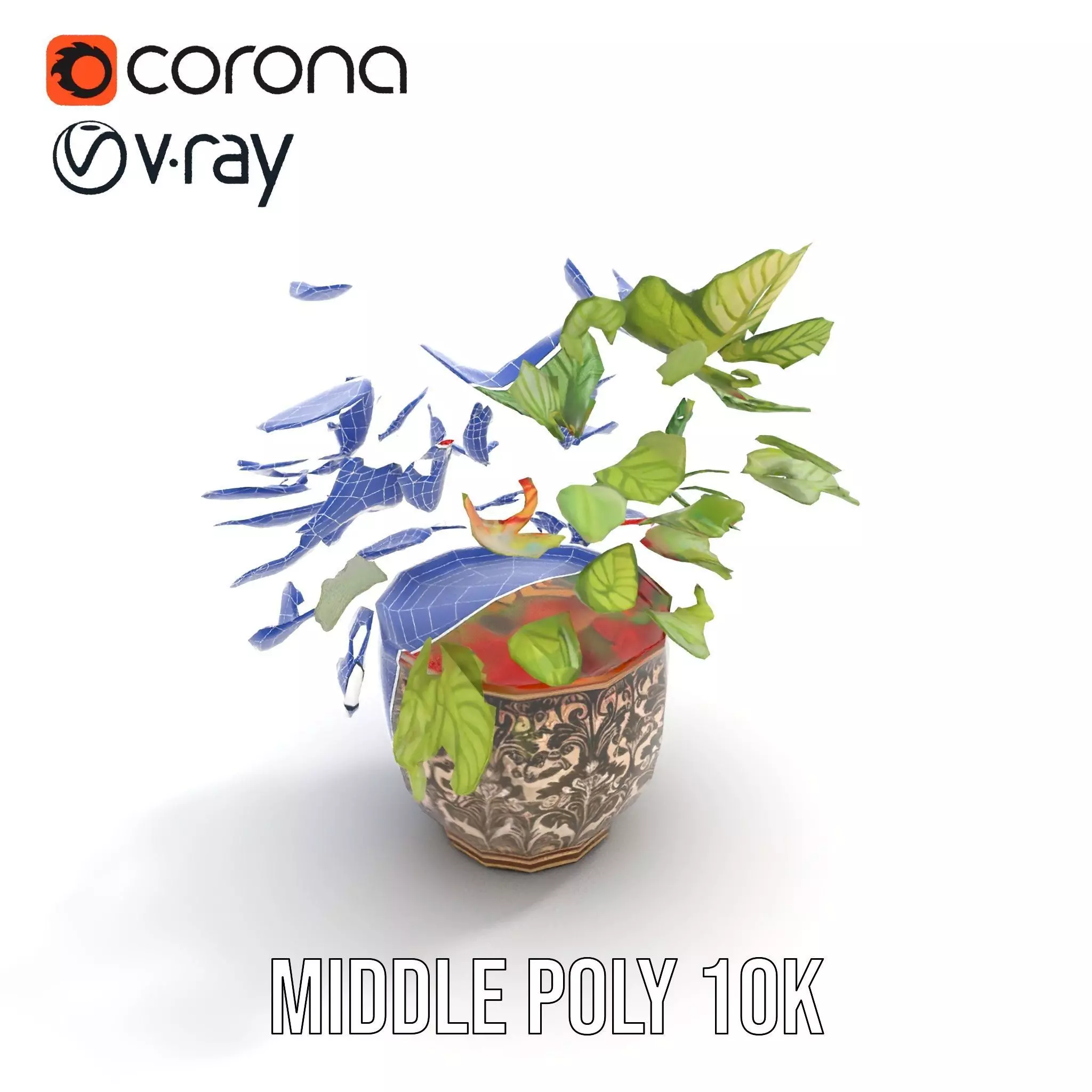 Ornate Leafy Plant model pack Low-poly 3D model_30
