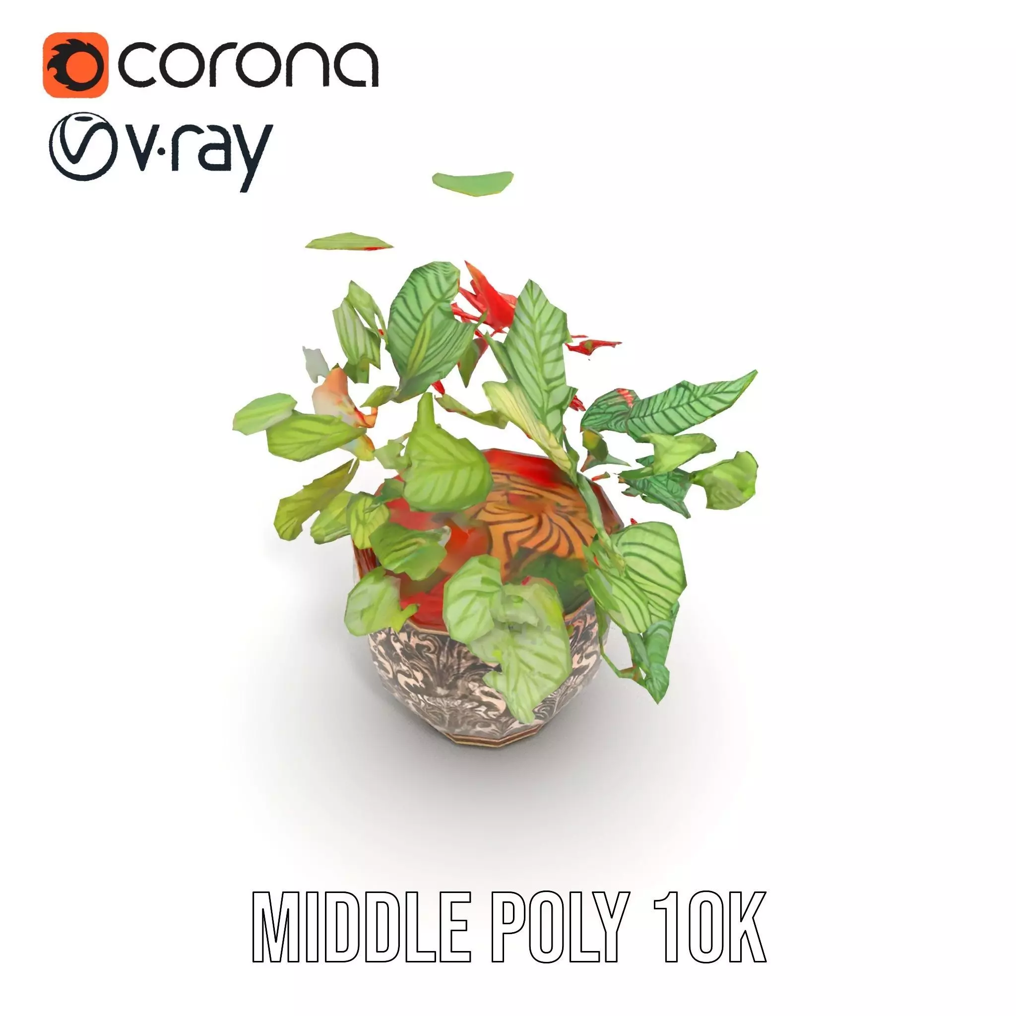 Ornate Leafy Plant model pack Low-poly 3D model_20