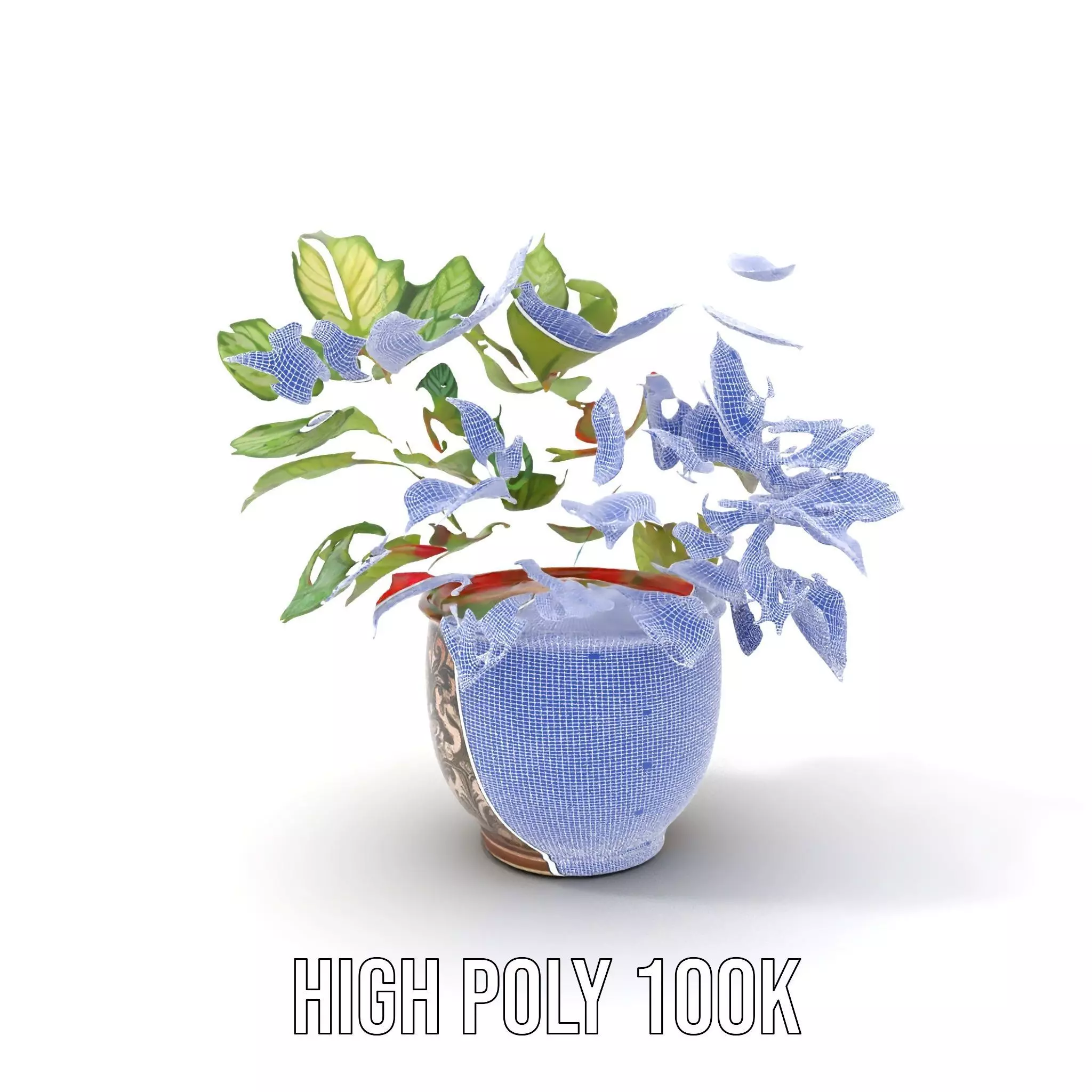 Ornate Leafy Plant model pack Low-poly 3D model_4