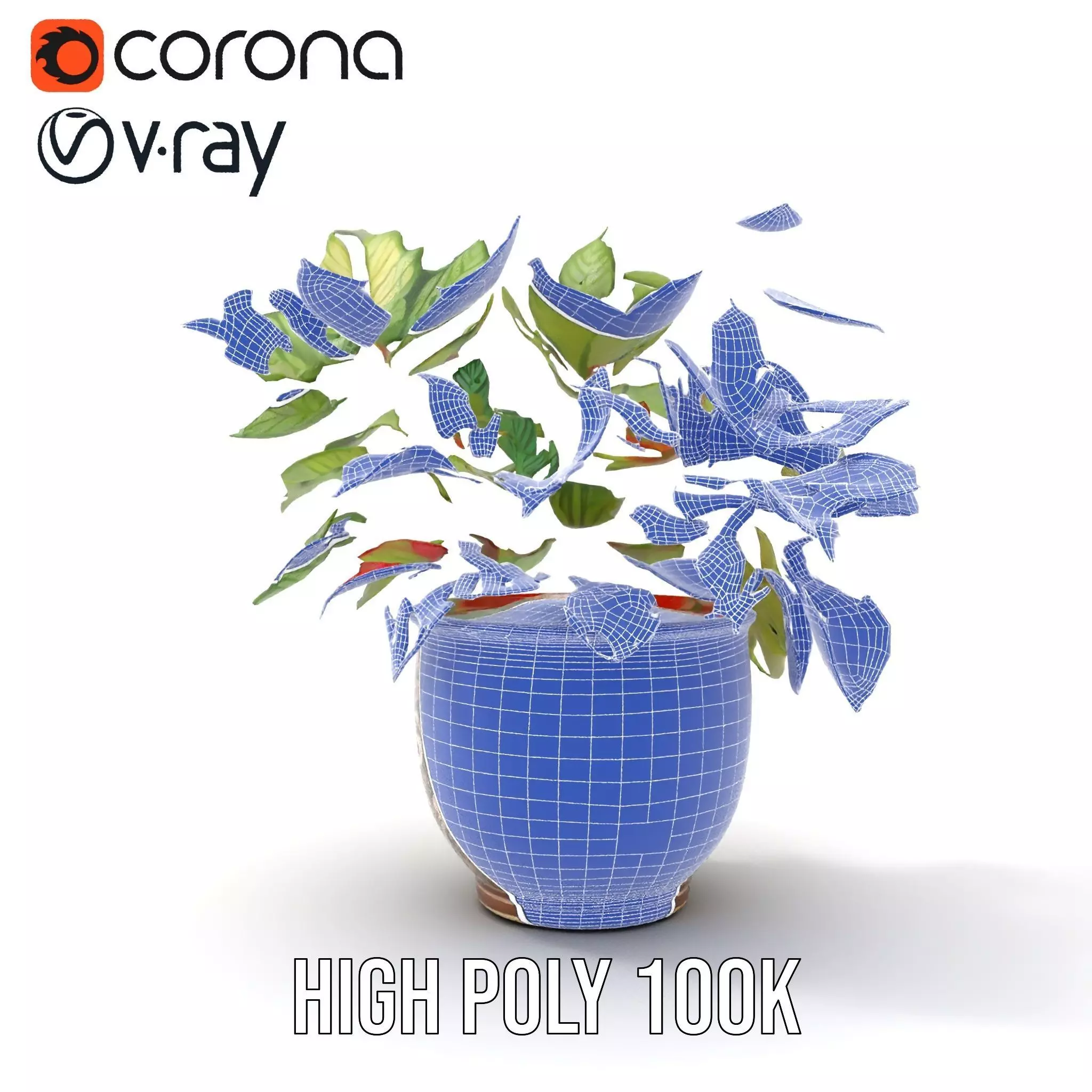 Ornate Leafy Plant model pack Low-poly 3D model_29