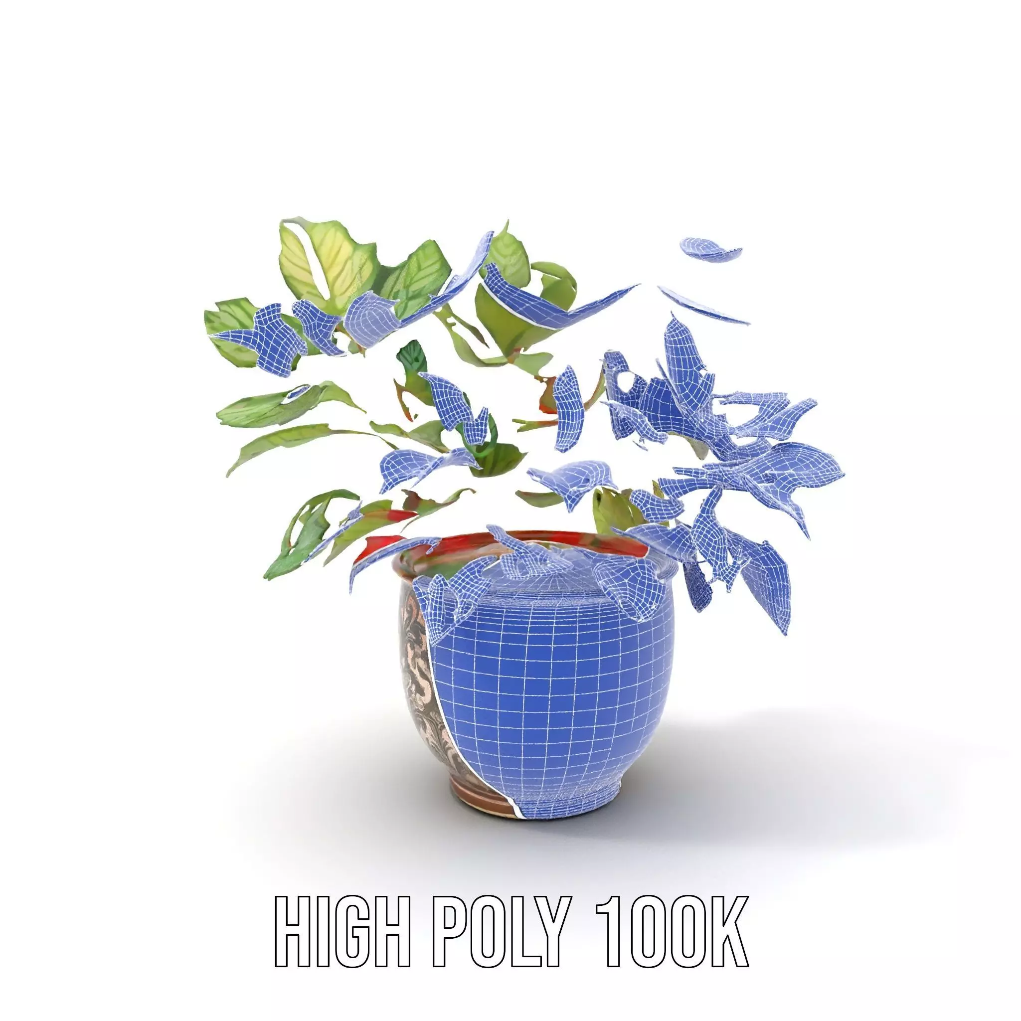Ornate Leafy Plant model pack Low-poly 3D model_16