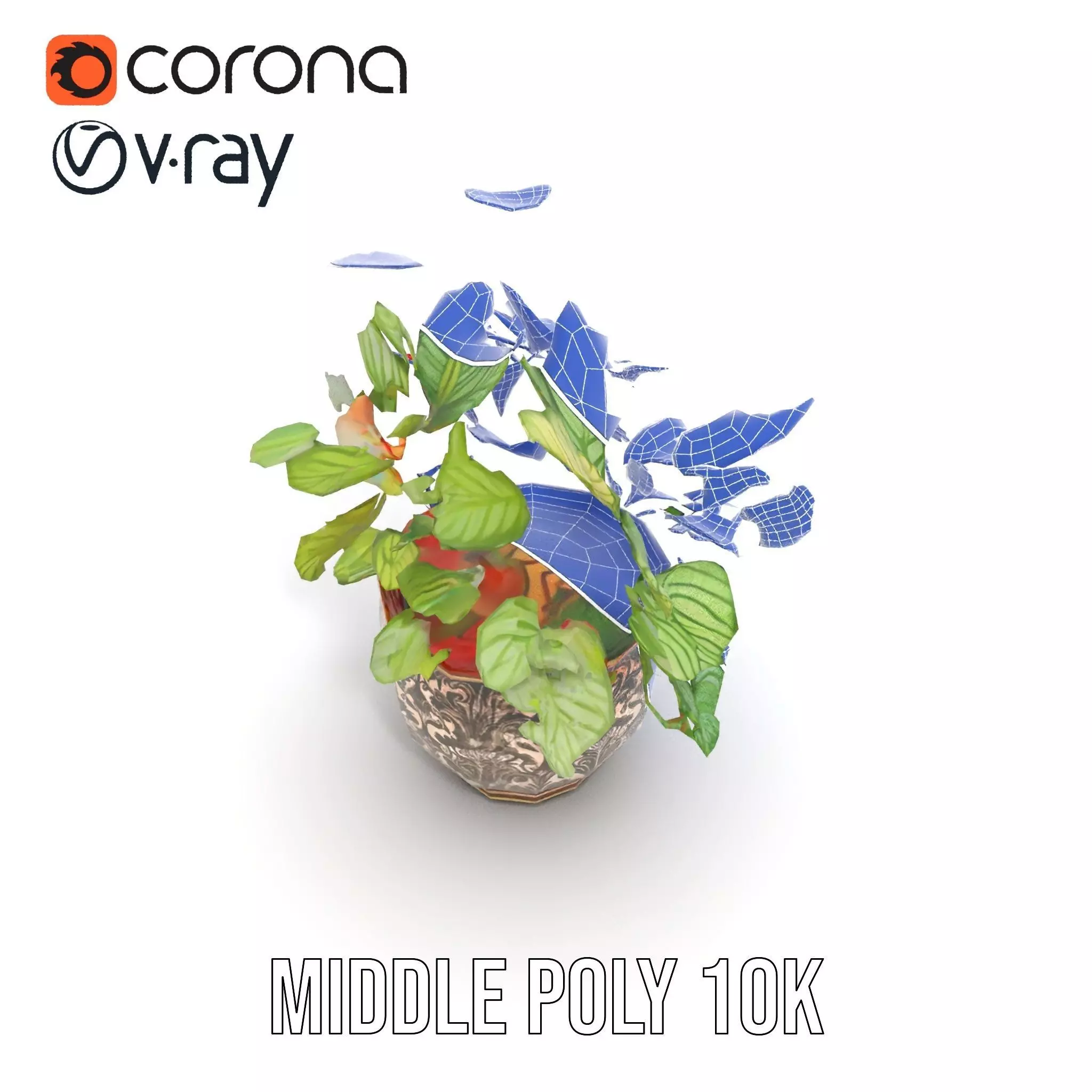 Ornate Leafy Plant model pack Low-poly 3D model_23