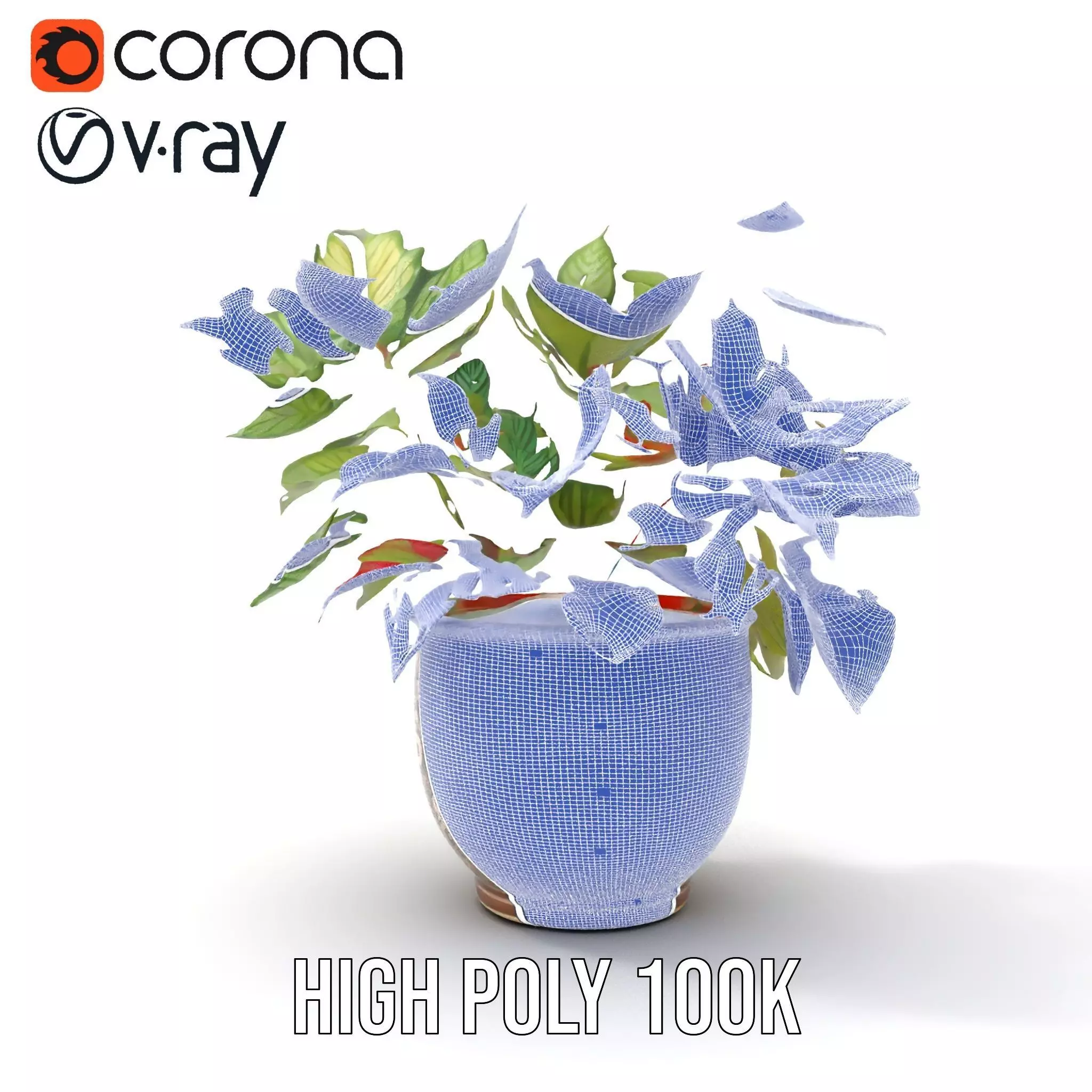 Ornate Leafy Plant model pack Low-poly 3D model_34