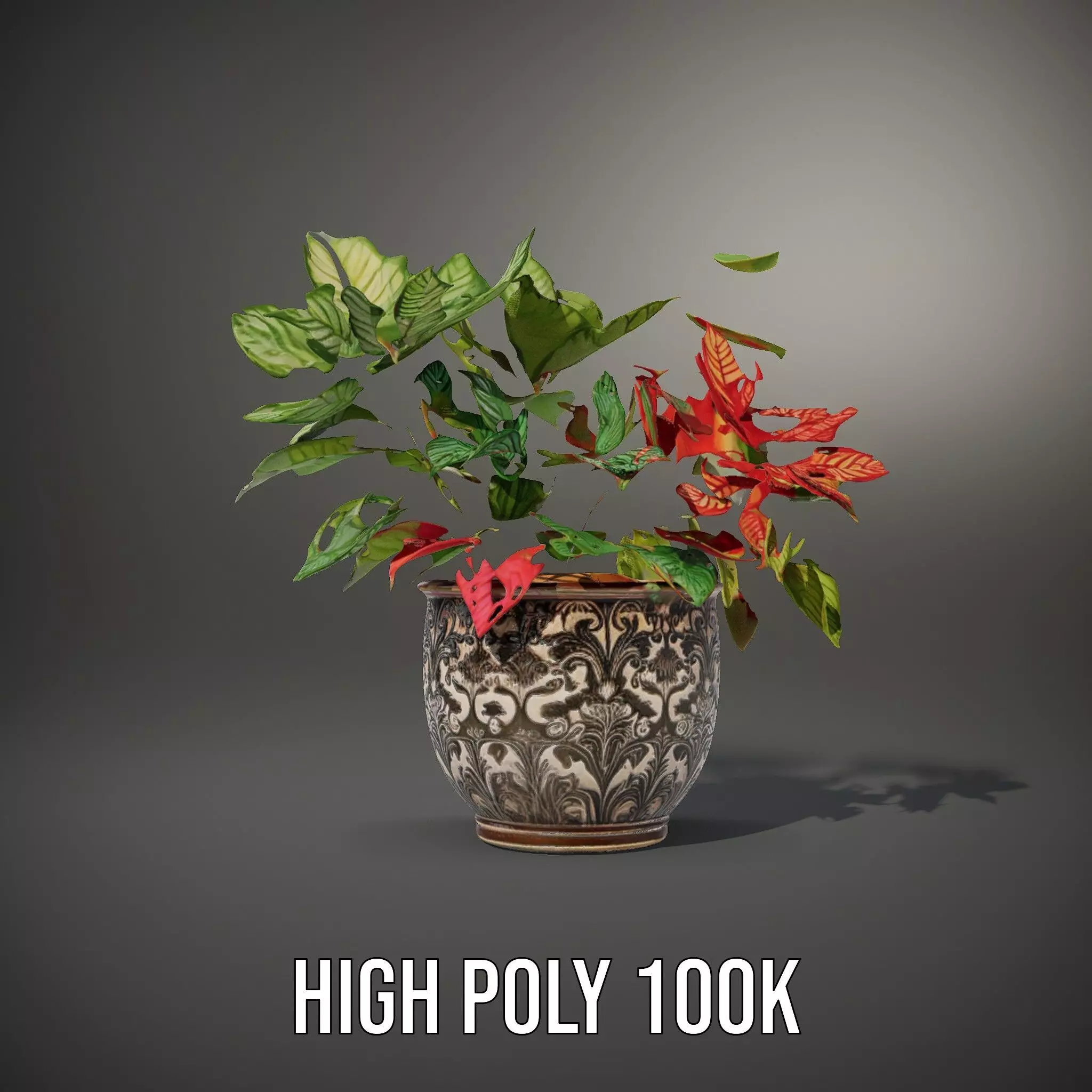 Ornate Leafy Plant model pack Low-poly 3D model_10