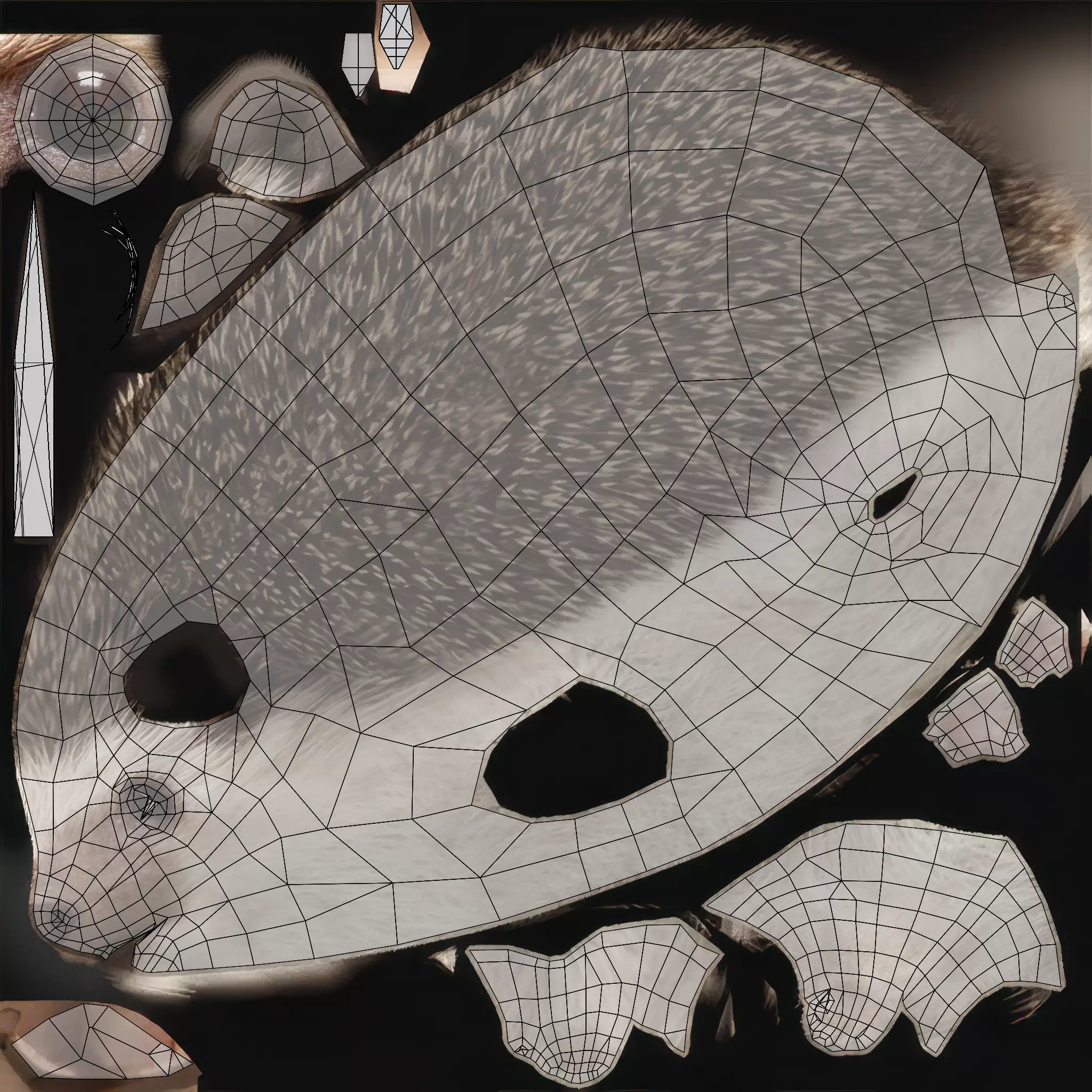 Hedgehog Low-poly 3D model_10