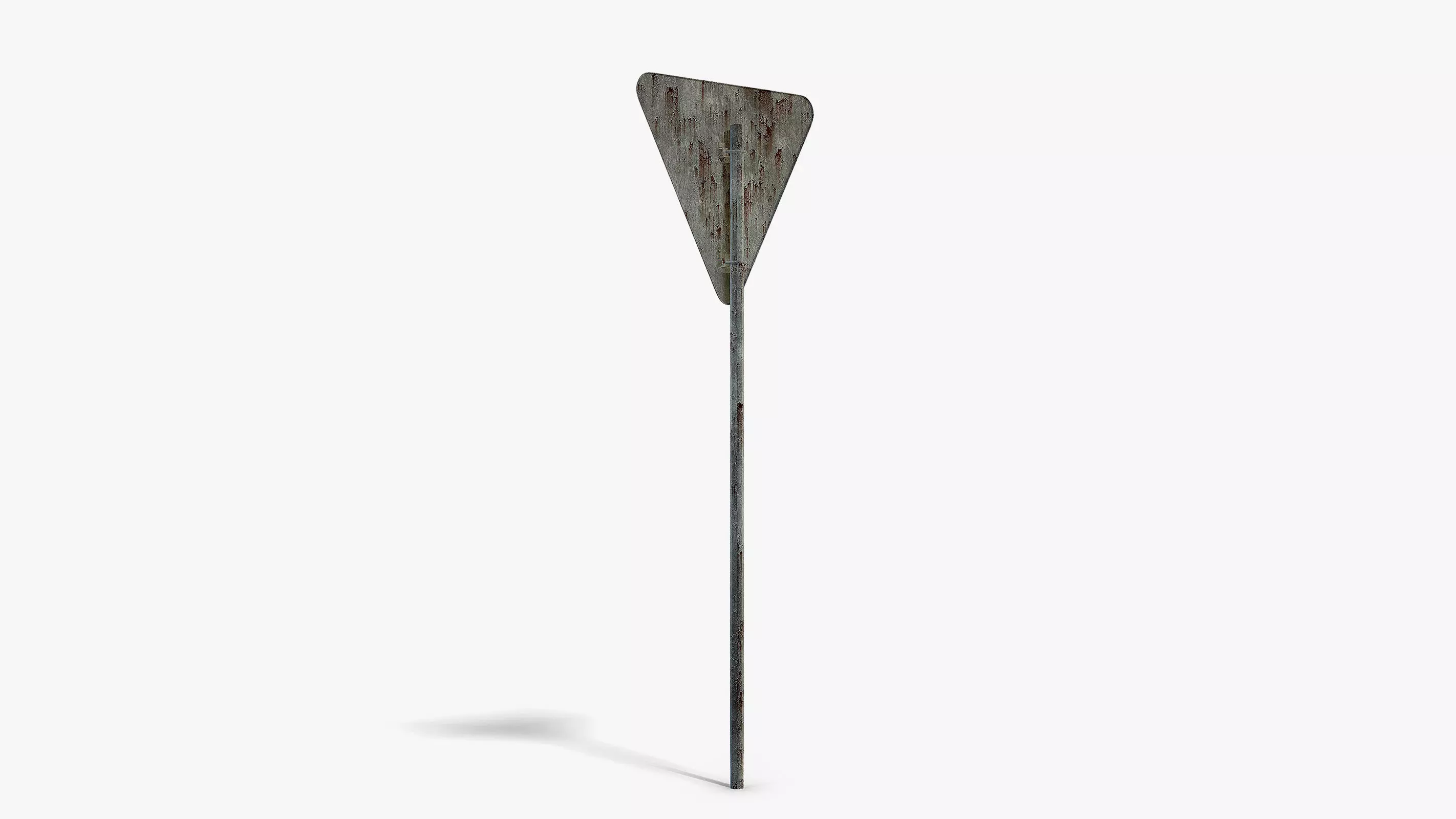 Damaged Give Way Sign Low-poly 3D model_4