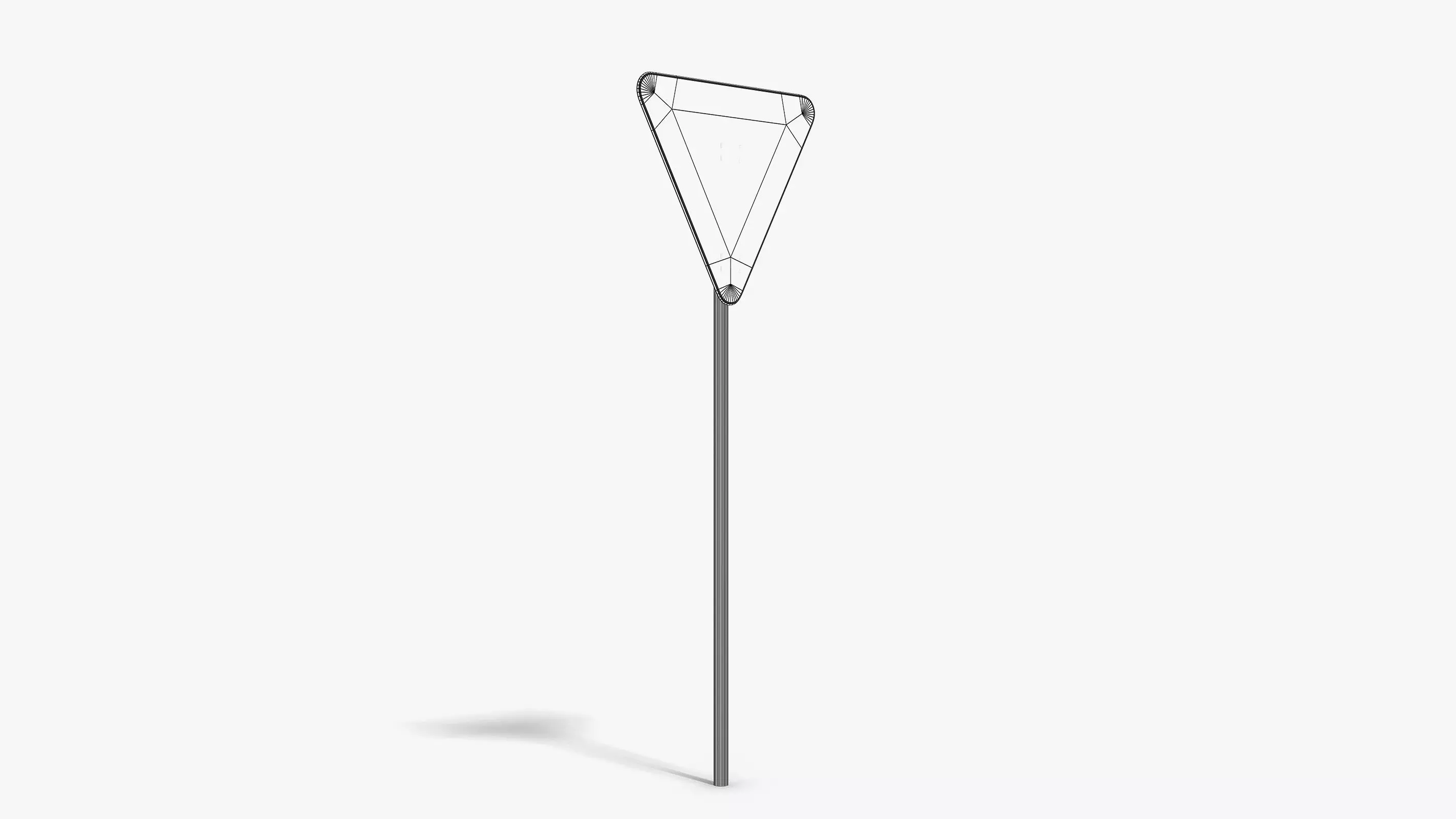 Damaged Give Way Sign Low-poly 3D model_7