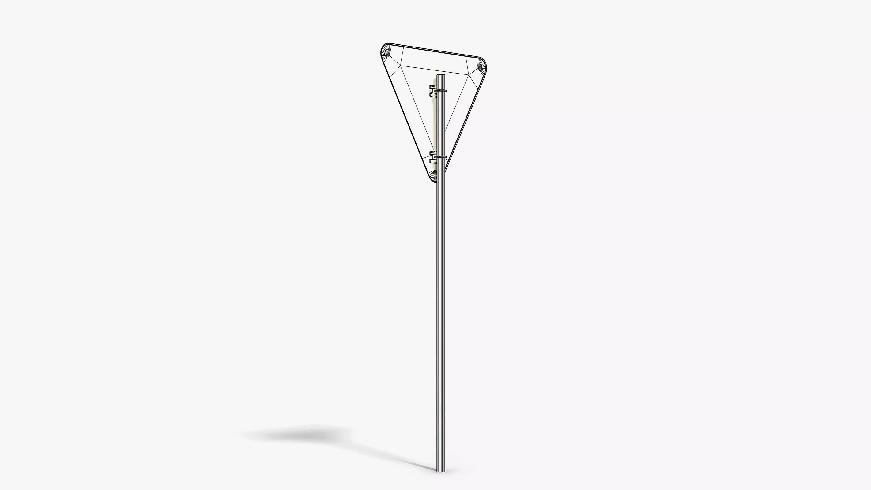 Damaged Give Way Sign Low-poly 3D model_10