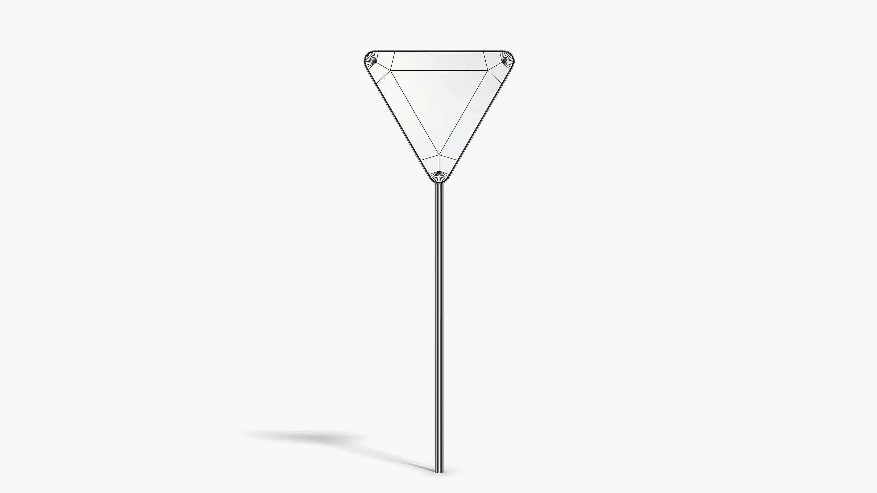 Damaged Give Way Sign Low-poly 3D model_6