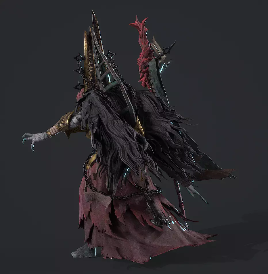 Dead souls  wizards Low-poly 3D model_4