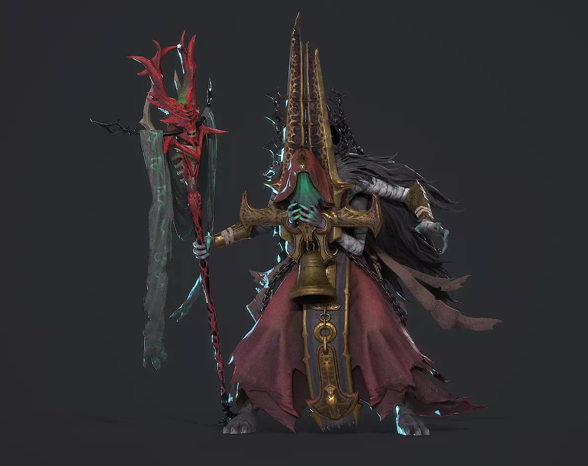 Dead souls  wizards Low-poly 3D model_0