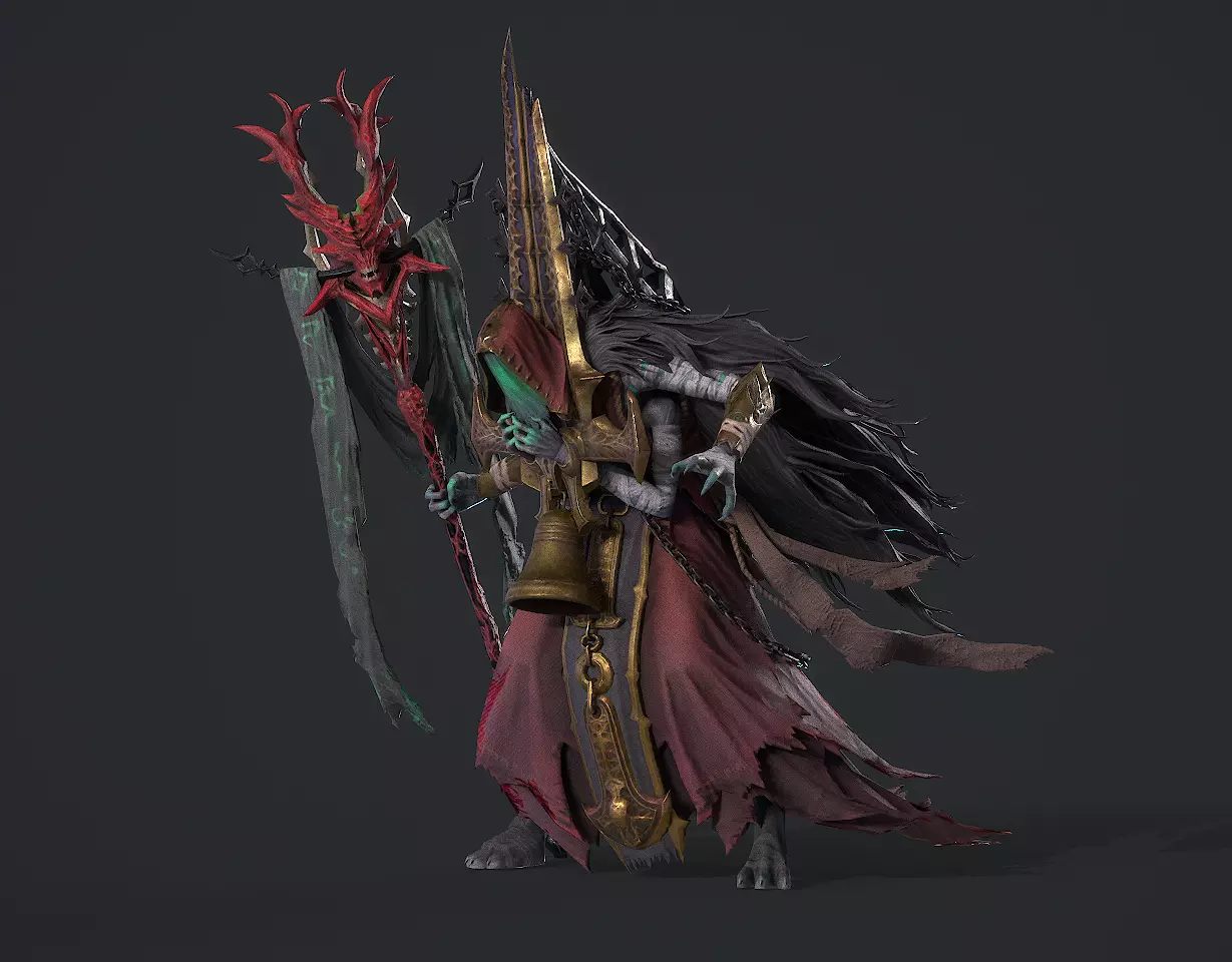 Dead souls  wizards Low-poly 3D model_2