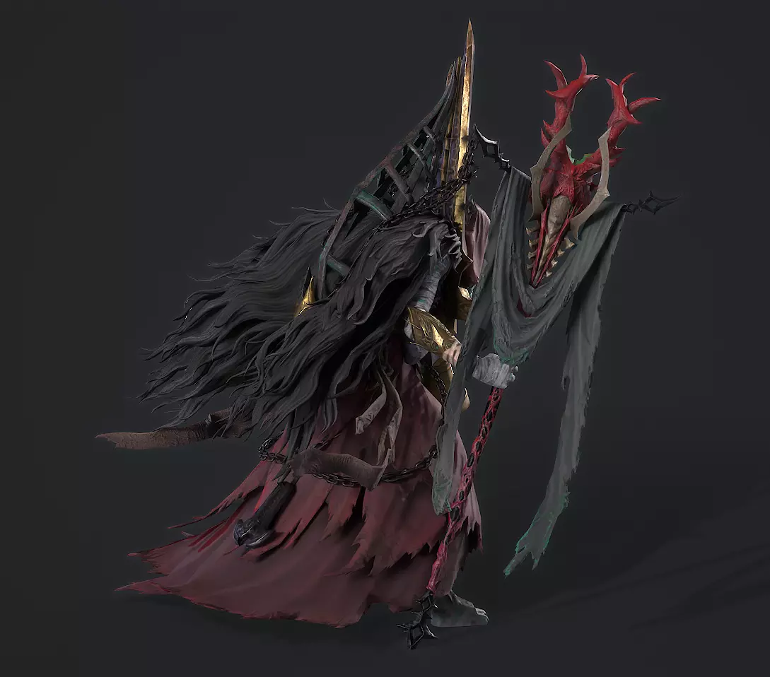 Dead souls  wizards Low-poly 3D model_6