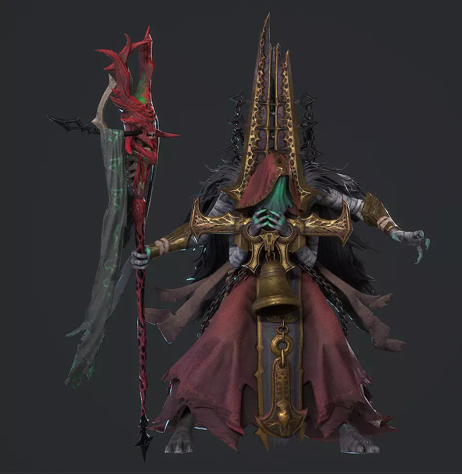 Dead souls  wizards Low-poly 3D model_9