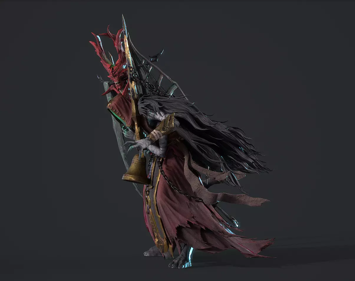 Dead souls  wizards Low-poly 3D model_3