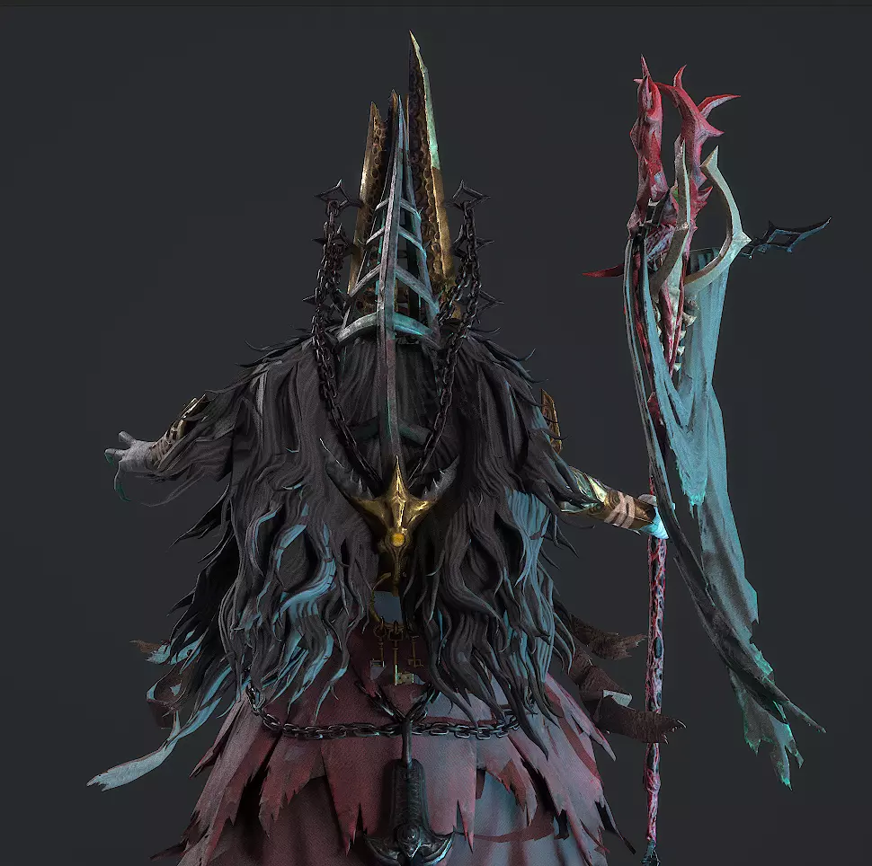 Dead souls  wizards Low-poly 3D model_12