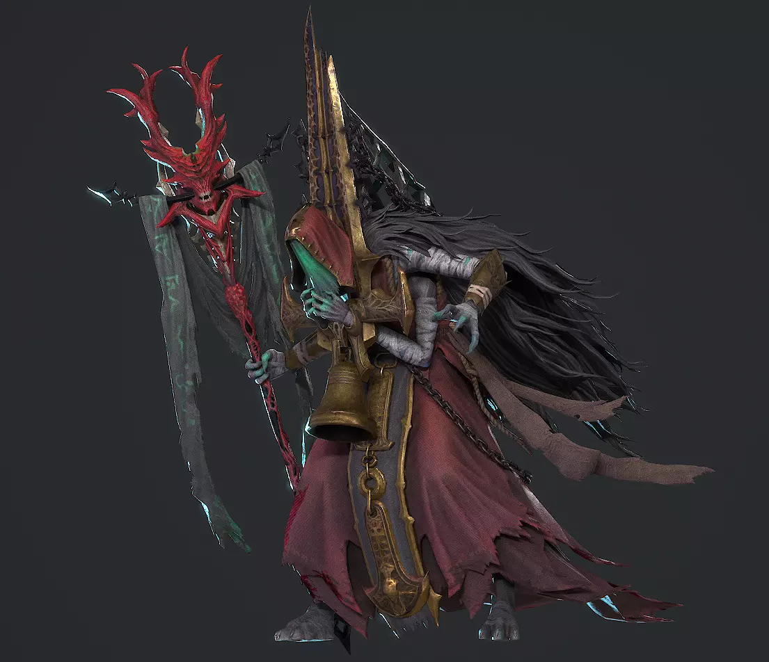 Dead souls  wizards Low-poly 3D model_13