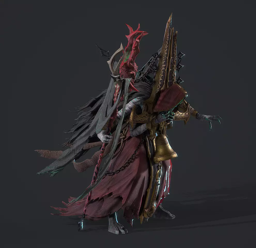 Dead souls  wizards Low-poly 3D model_7