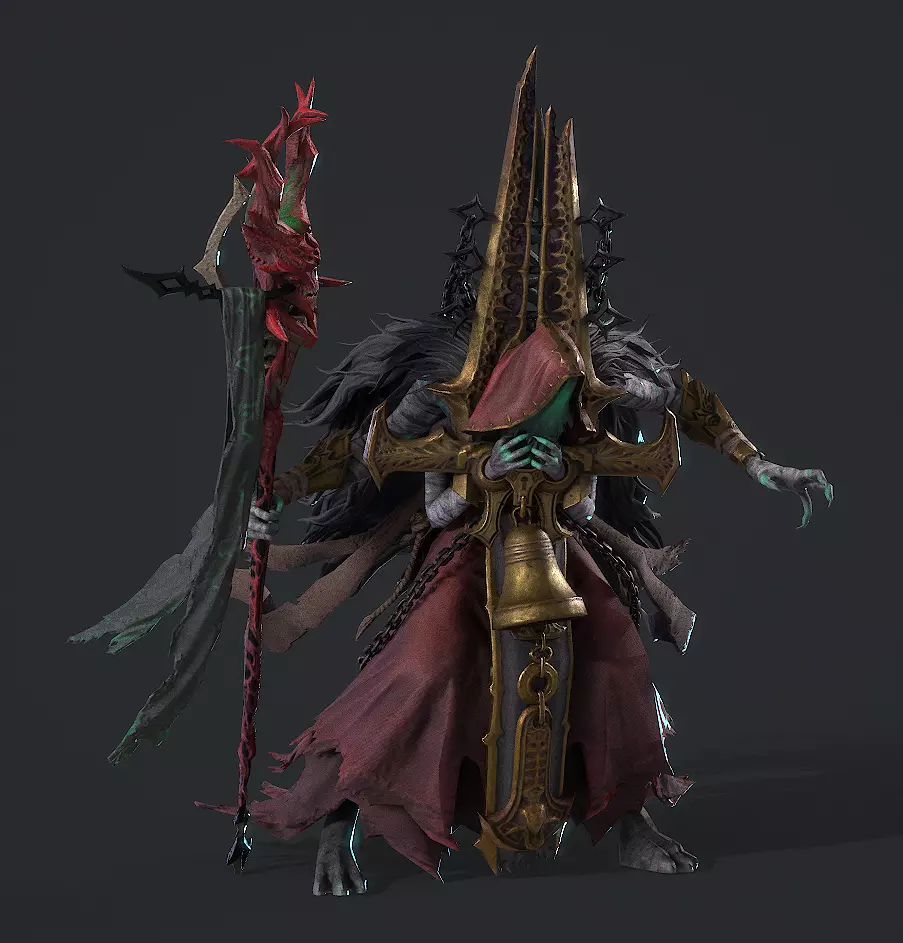 Dead souls  wizards Low-poly 3D model_8