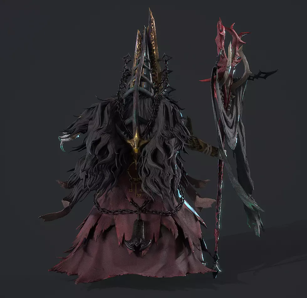 Dead souls  wizards Low-poly 3D model_5