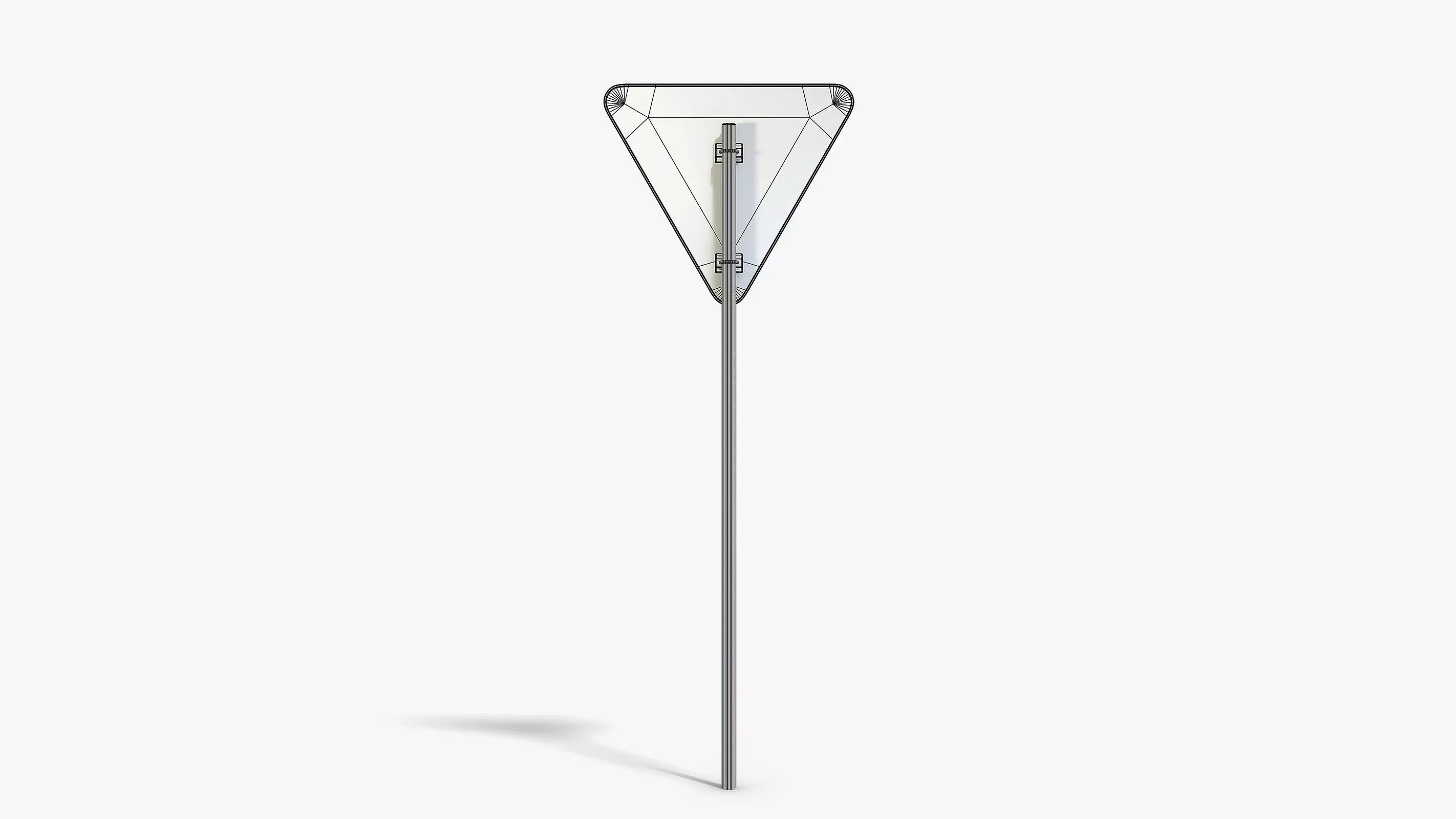 Give Way Sign Low-poly 3D model_9