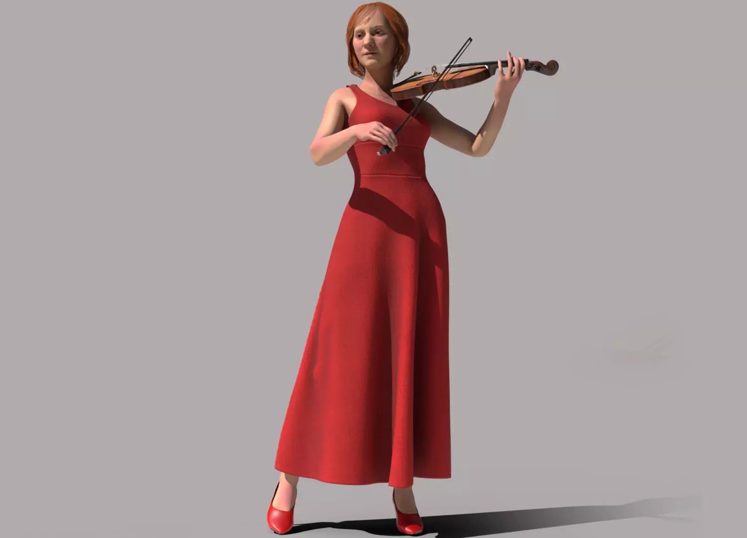 Violinist Low-poly 3D model_9
