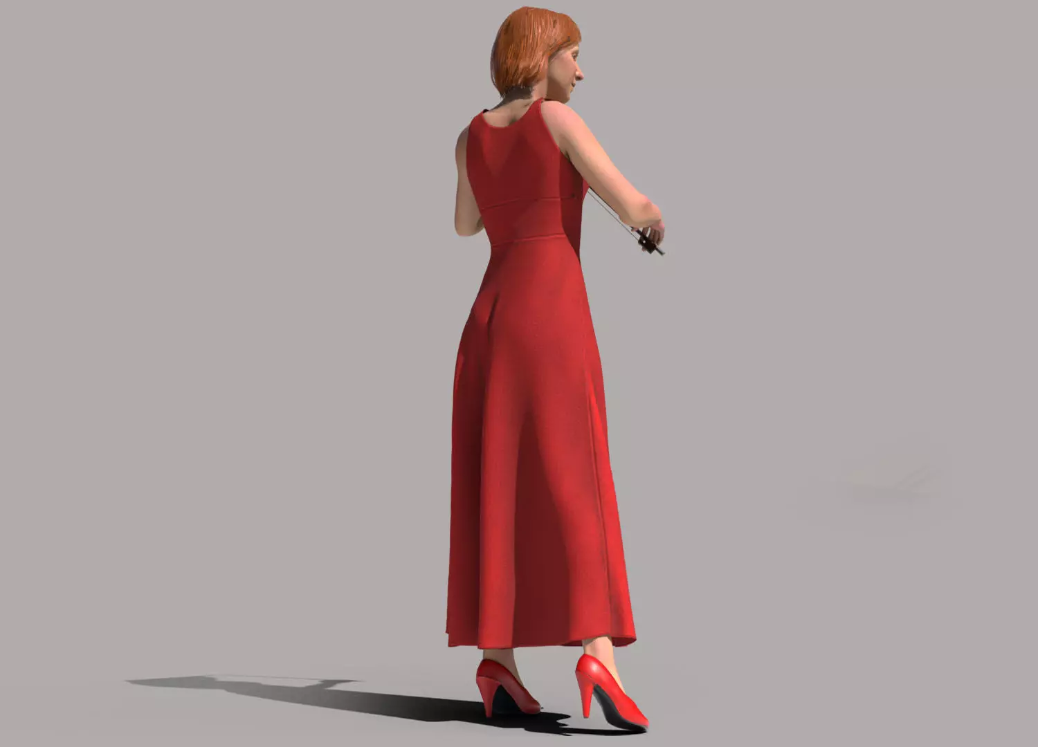 Violinist Low-poly 3D model_5