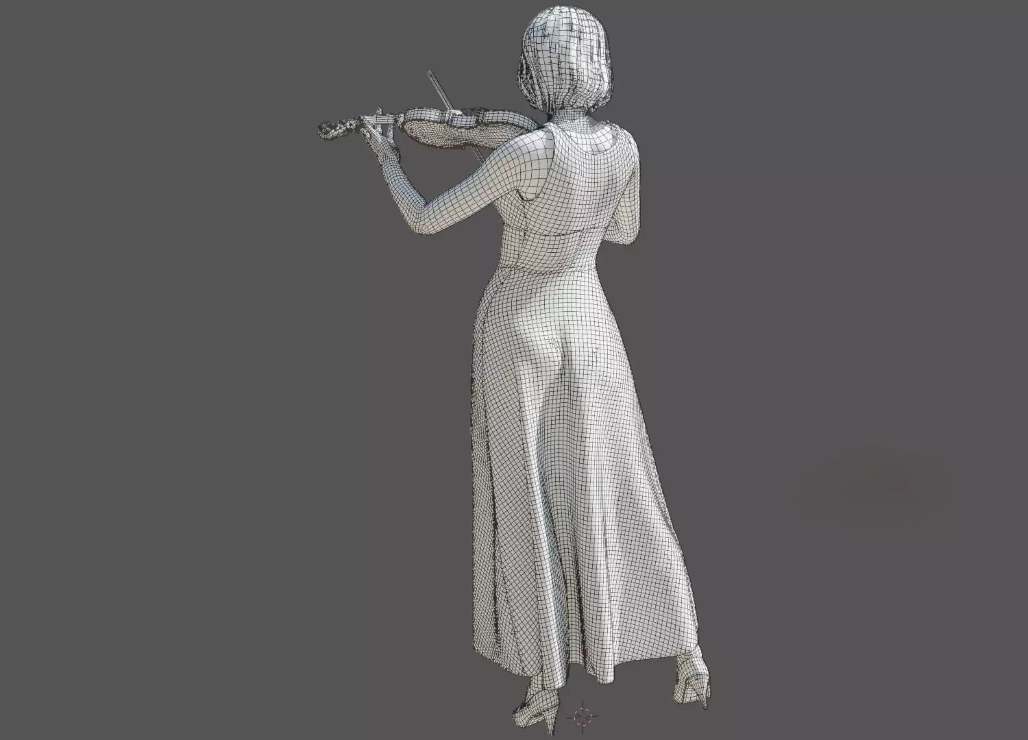 Violinist Low-poly 3D model_12