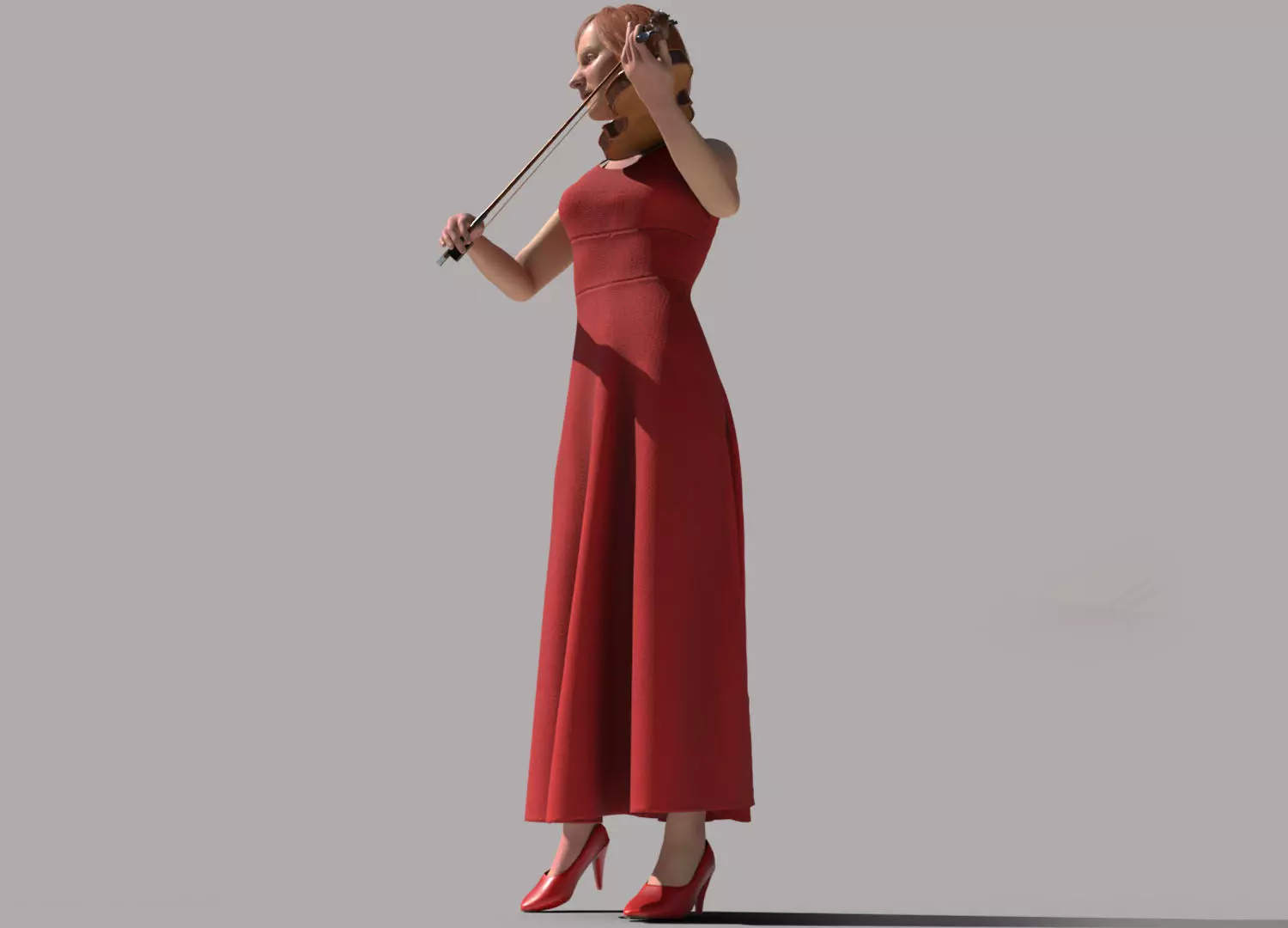 Violinist Low-poly 3D model_8