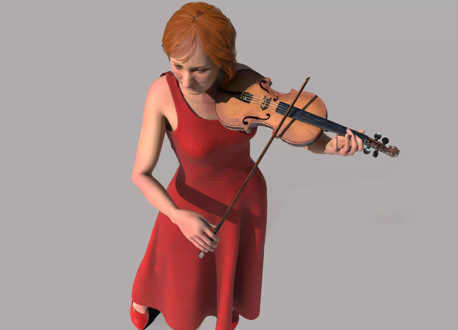 Violinist Low-poly 3D model_11