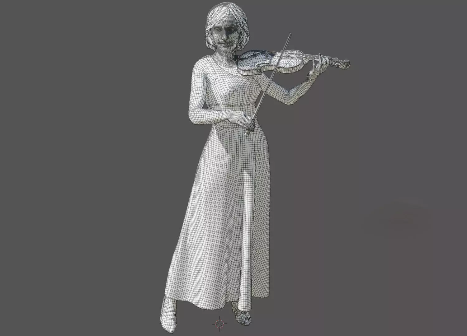 Violinist Low-poly 3D model_15