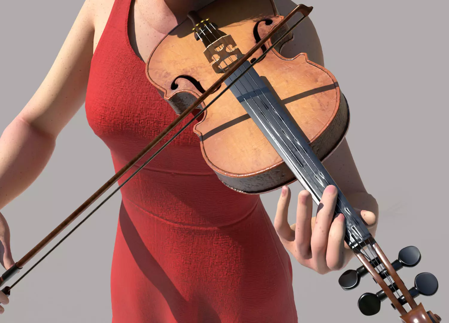 Violinist Low-poly 3D model_10