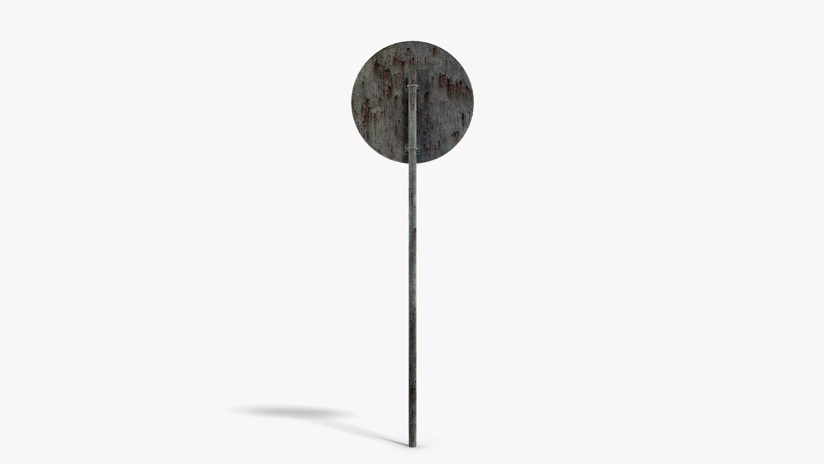 Damaged Roundabout Sign Low-poly 3D model_3