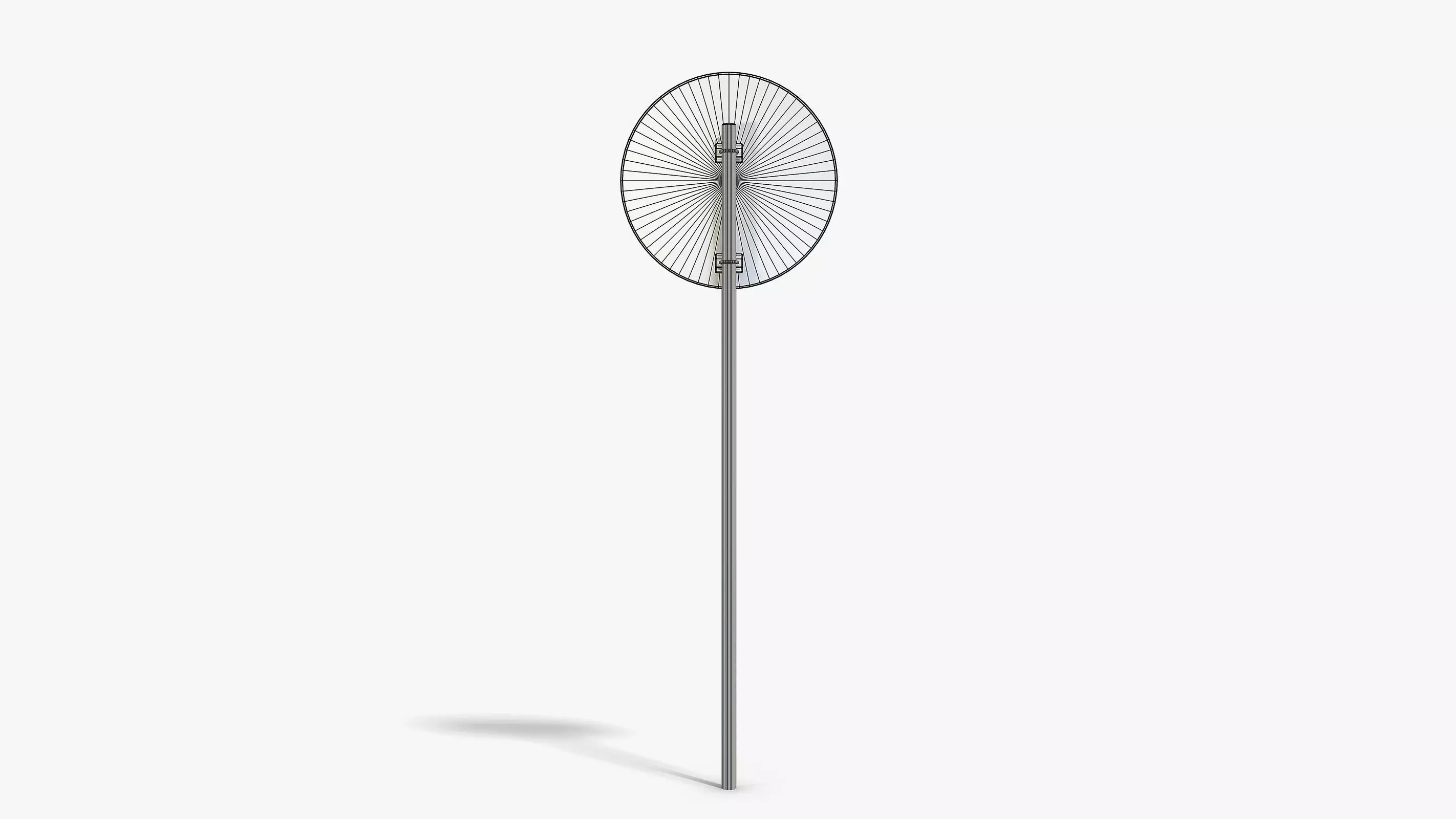 Damaged Roundabout Sign Low-poly 3D model_9