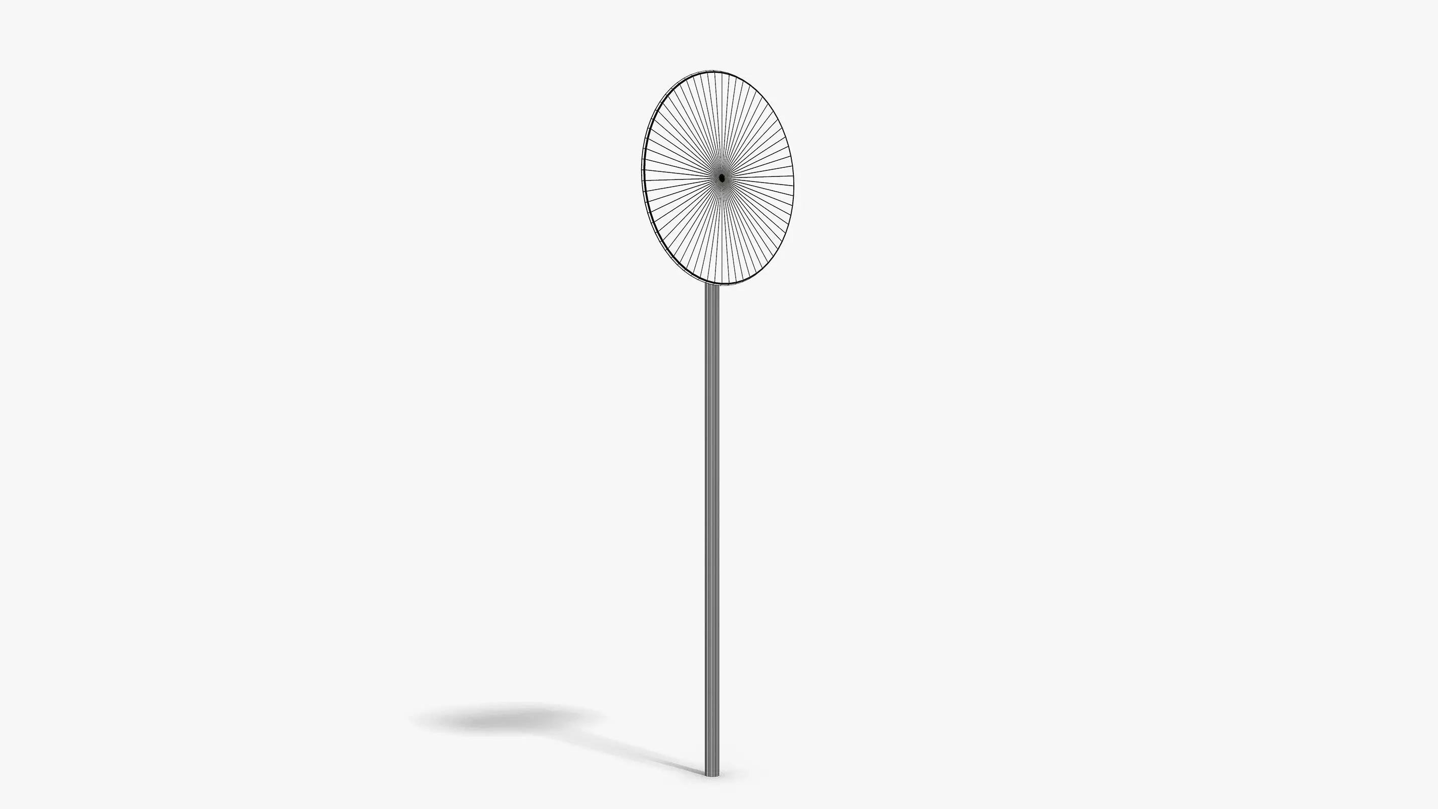 Damaged Roundabout Sign Low-poly 3D model_7