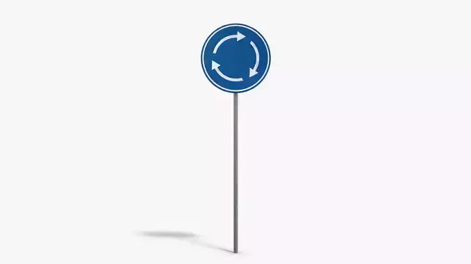 Roundabout Sign Low-poly 3D model