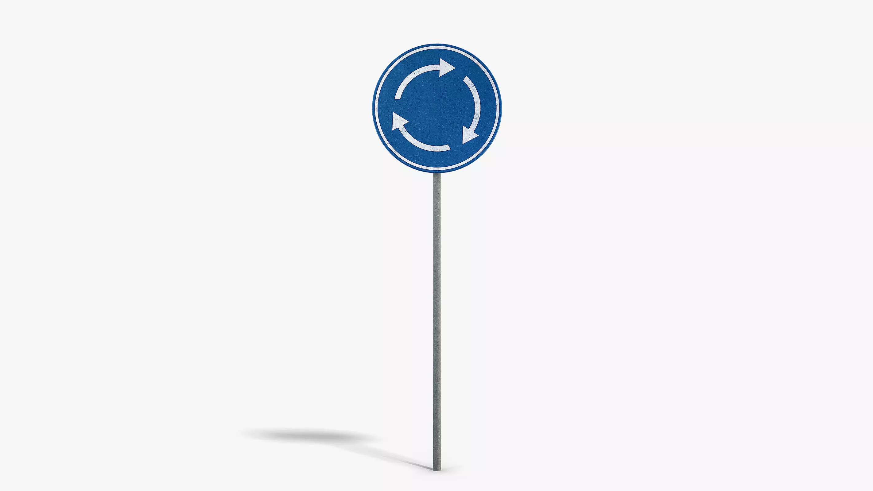 Roundabout Sign Low-poly 3D model_0