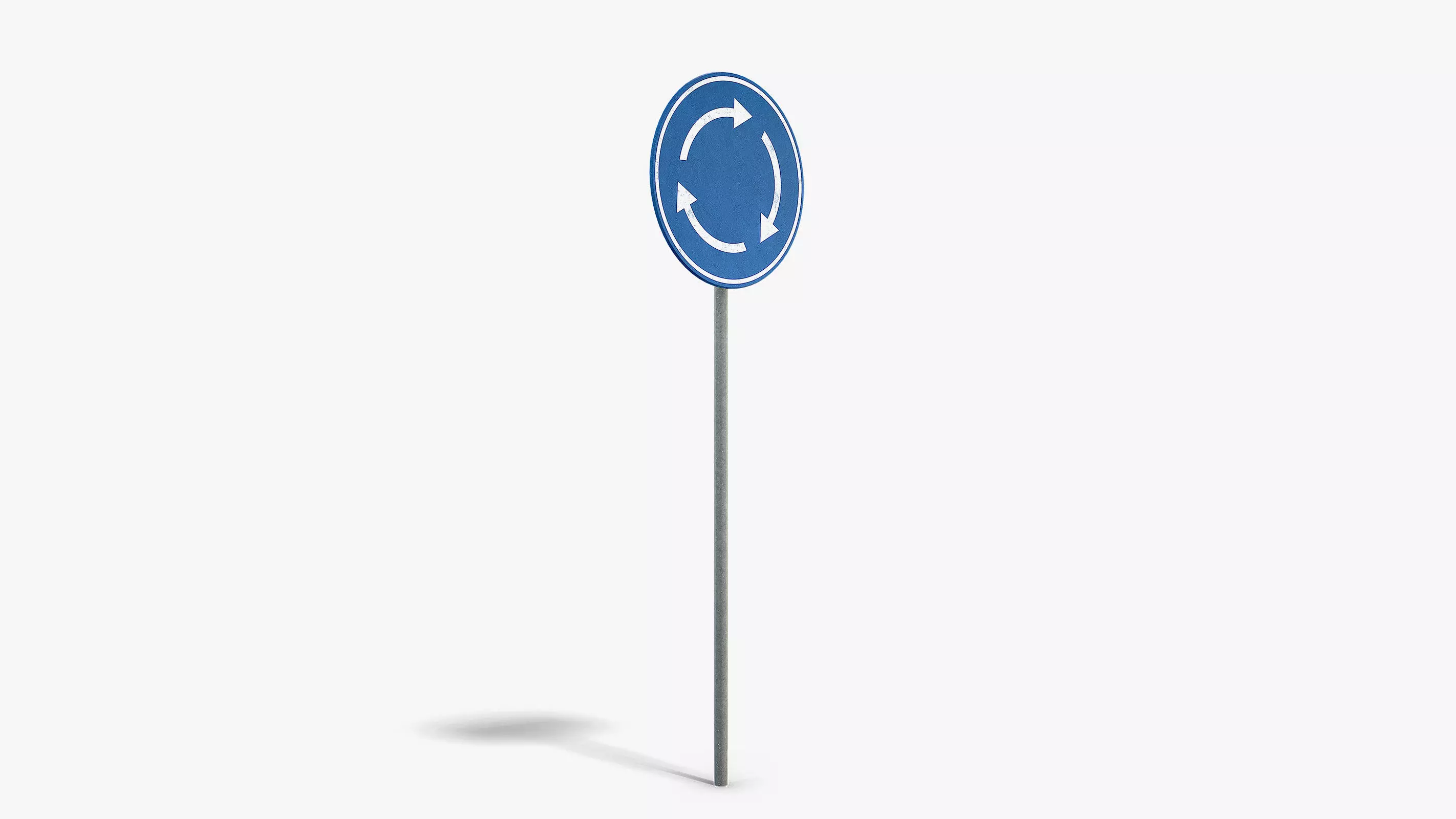 Roundabout Sign Low-poly 3D model_1
