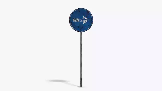 Damaged Arrow Sign Low-poly 3D model