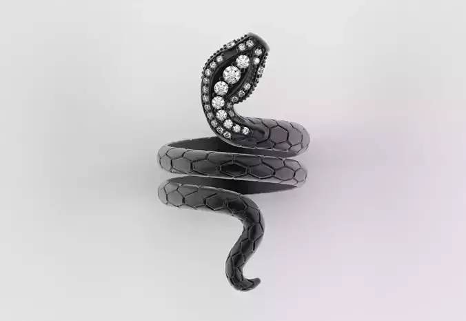 Snake Ring with Gemstones