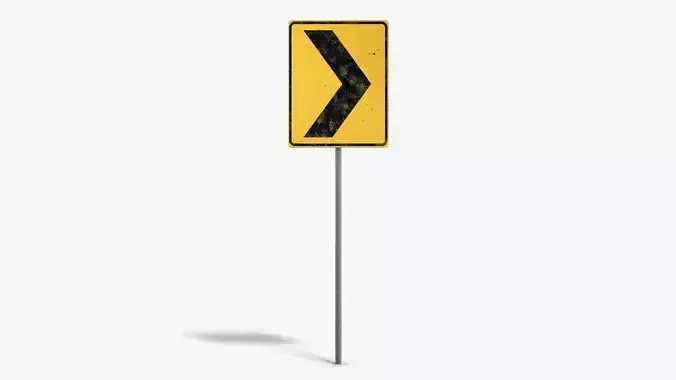 Sharp Corner Sign Low-poly 3D model