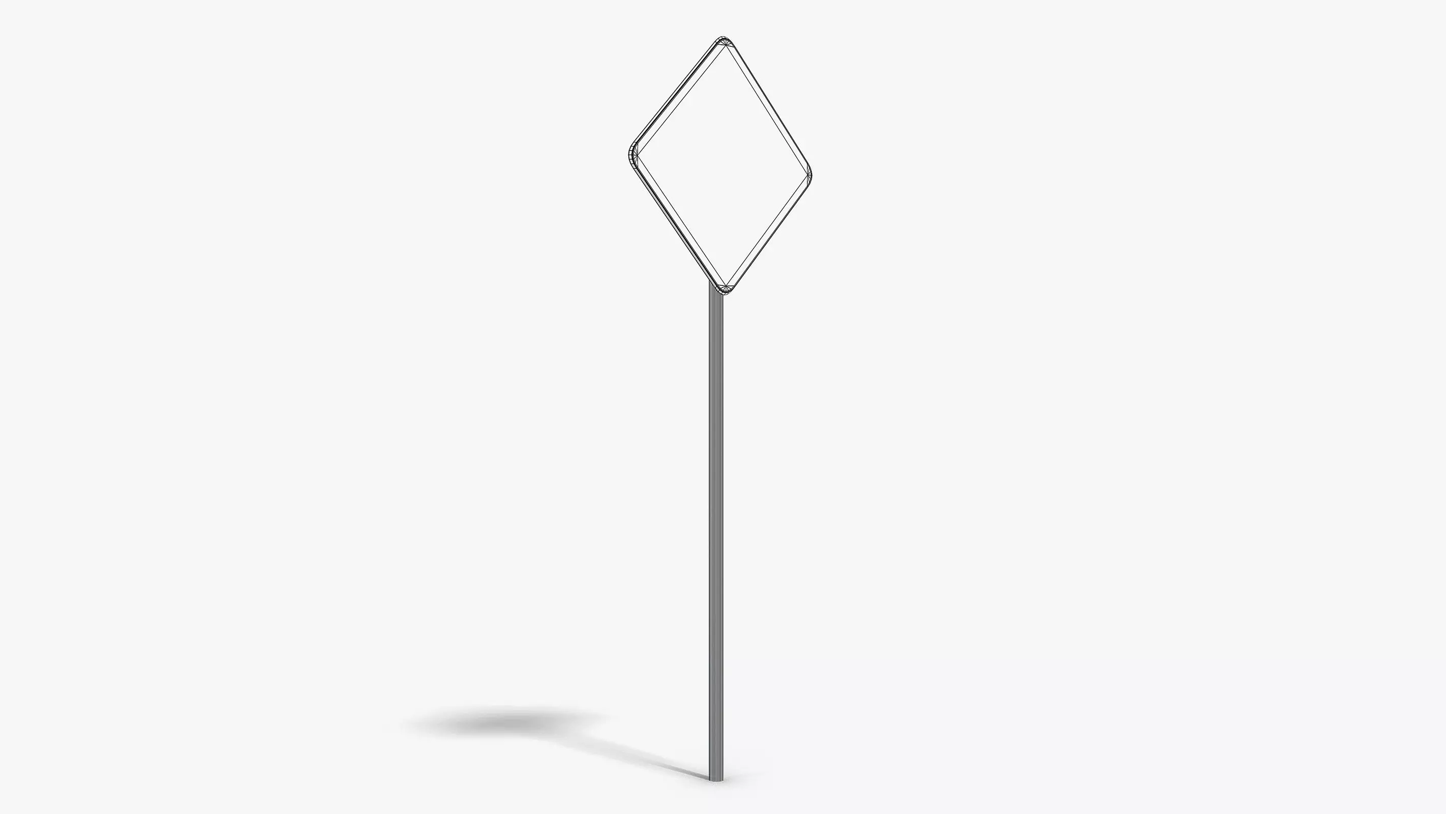 Damaged End of the Road Sign Low-poly 3D model_7