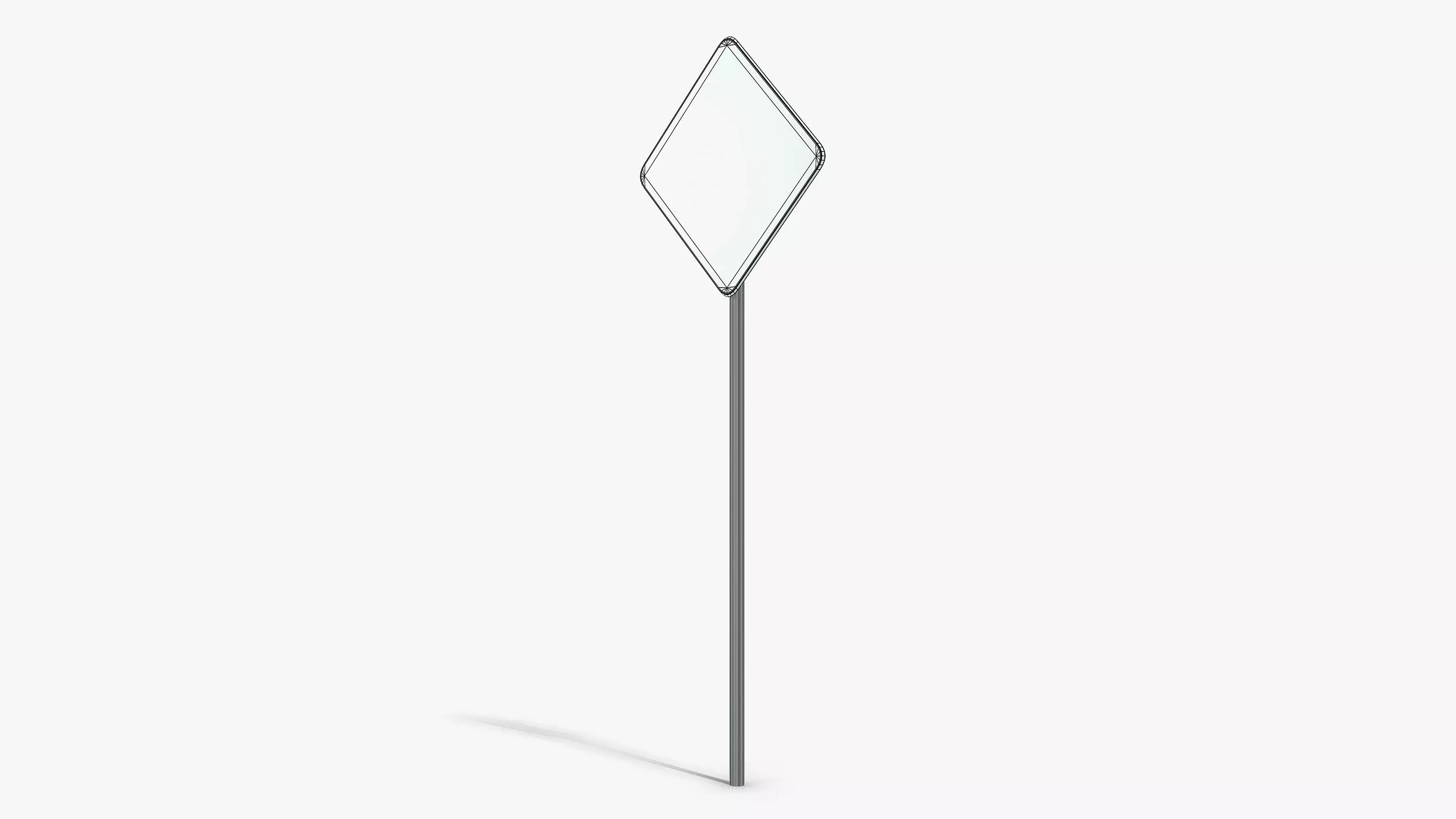 Damaged End of the Road Sign Low-poly 3D model_11