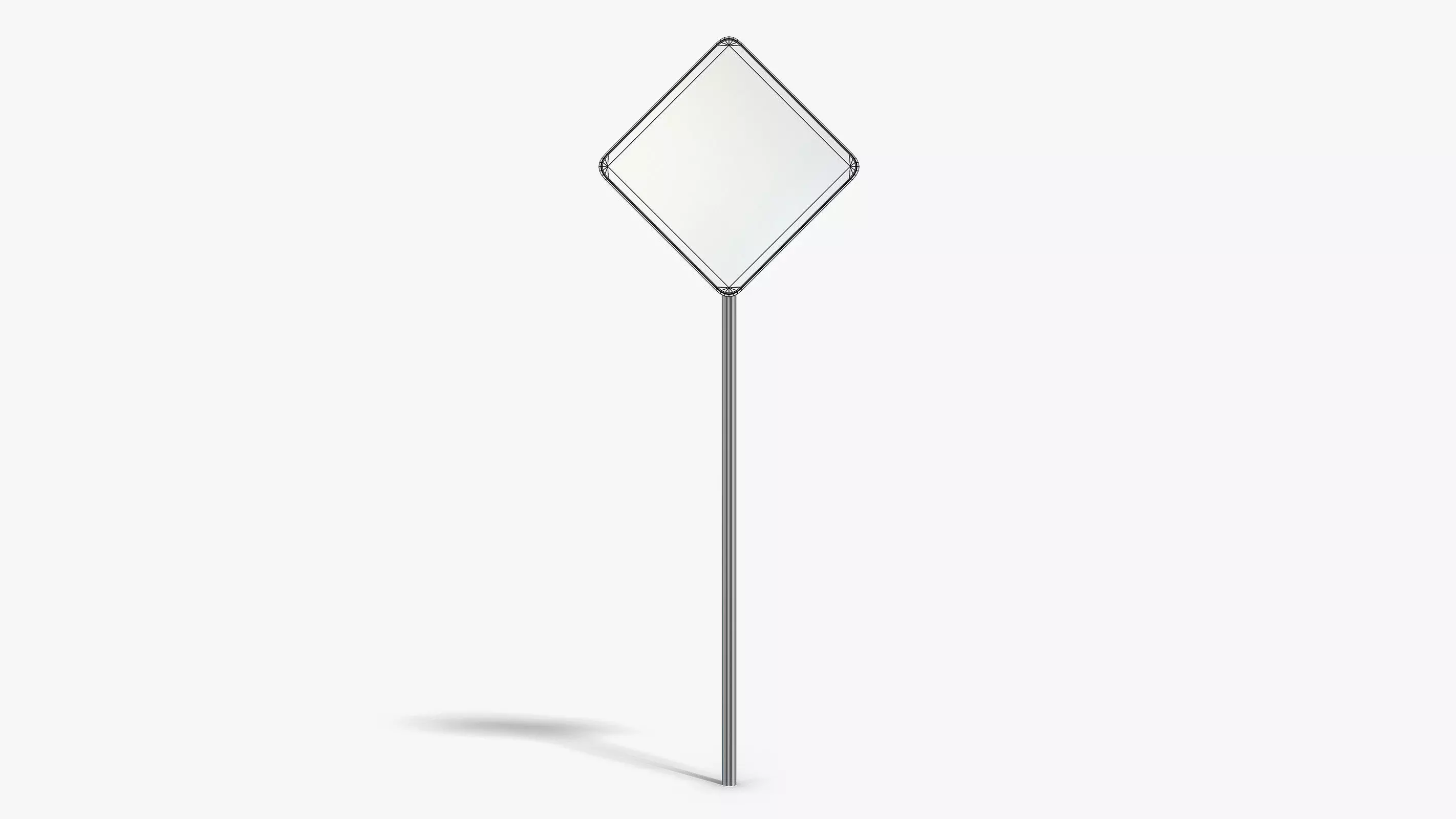 Damaged End of the Road Sign Low-poly 3D model_6